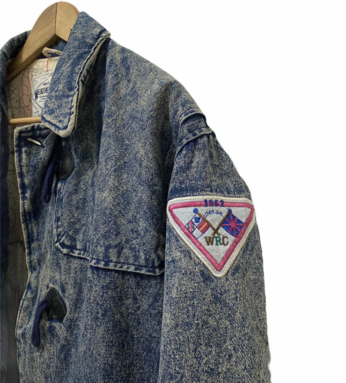 Vintage RARE‼️Avant Garde Acid Wash Distressed Denim Heavy Coat Size US L / EU 52-54 / 3 - 10 Thumbnail