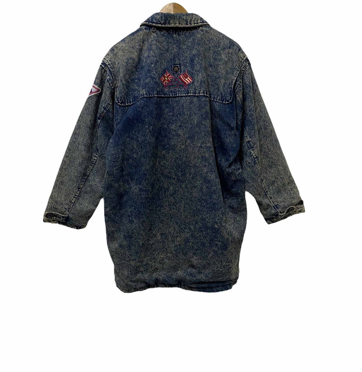 Vintage RARE‼️Avant Garde Acid Wash Distressed Denim Heavy Coat Size US L / EU 52-54 / 3 - 5 Thumbnail