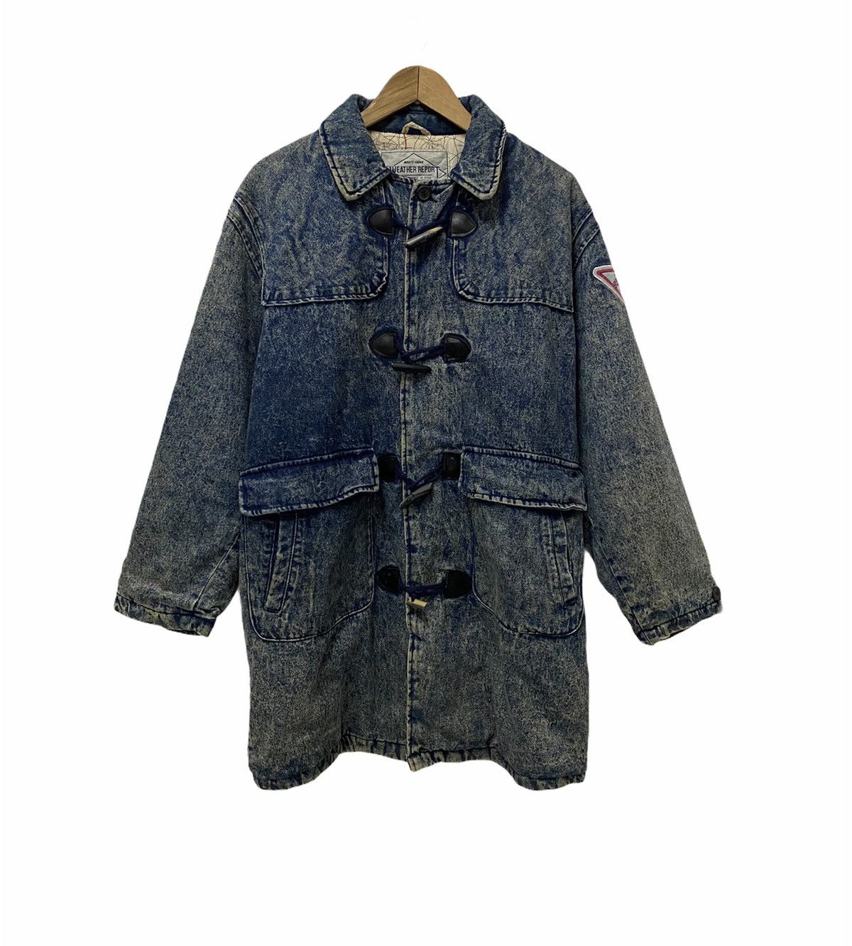 Vintage RARE‼️Avant Garde Acid Wash Distressed Denim Heavy Coat Size US L / EU 52-54 / 3 - 1 Thumbnail