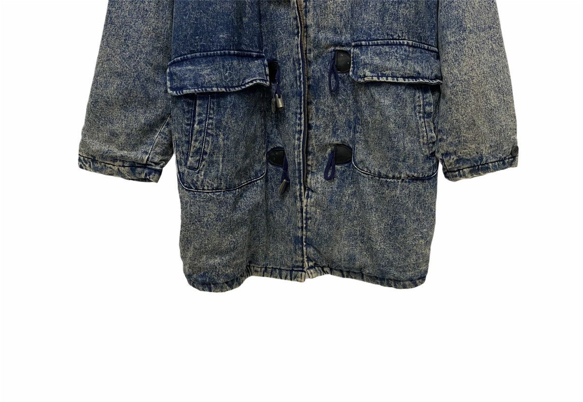 Vintage RARE‼️Avant Garde Acid Wash Distressed Denim Heavy Coat Size US L / EU 52-54 / 3 - 8 Thumbnail