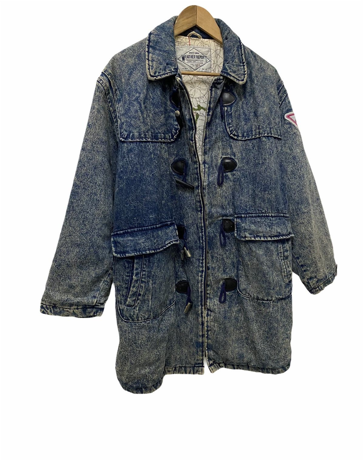 Vintage RARE‼️Avant Garde Acid Wash Distressed Denim Heavy Coat Size US L / EU 52-54 / 3 - 11 Thumbnail