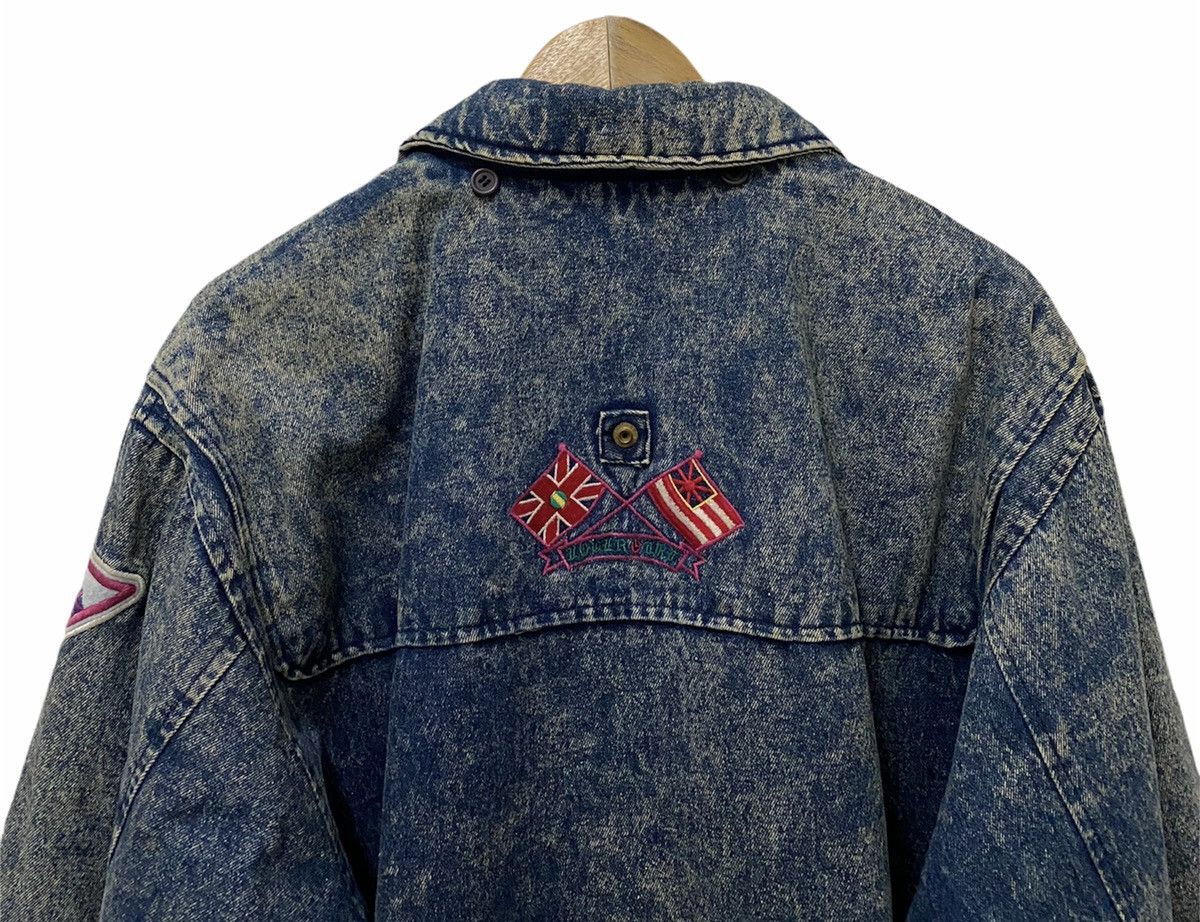 Vintage RARE‼️Avant Garde Acid Wash Distressed Denim Heavy Coat Size US L / EU 52-54 / 3 - 3 Thumbnail