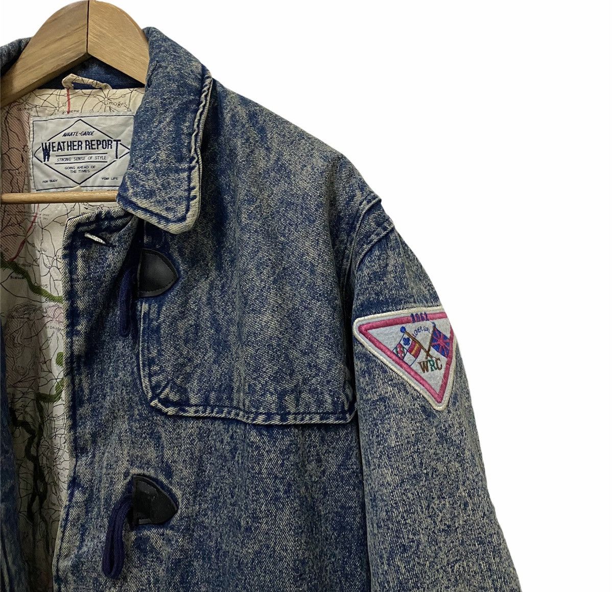 Vintage RARE‼️Avant Garde Acid Wash Distressed Denim Heavy Coat Size US L / EU 52-54 / 3 - 4 Thumbnail