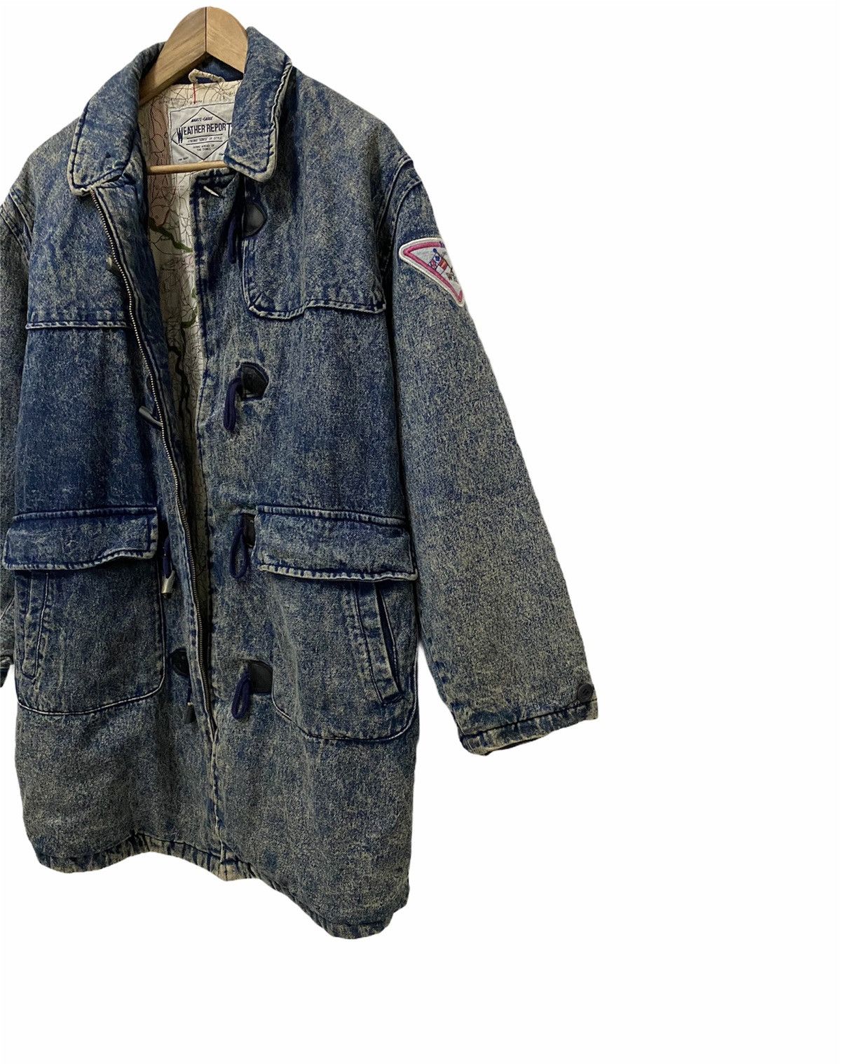 Vintage RARE‼️Avant Garde Acid Wash Distressed Denim Heavy Coat Size US L / EU 52-54 / 3 - 12 Thumbnail