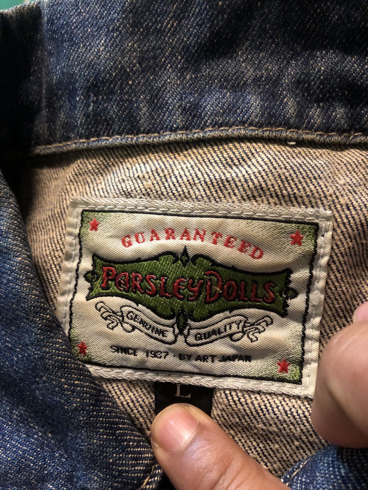 Other Denim Trucker Jacket Art Japan Parsley Dolls Size US L / EU 52-54 / 3 - 6 Thumbnail