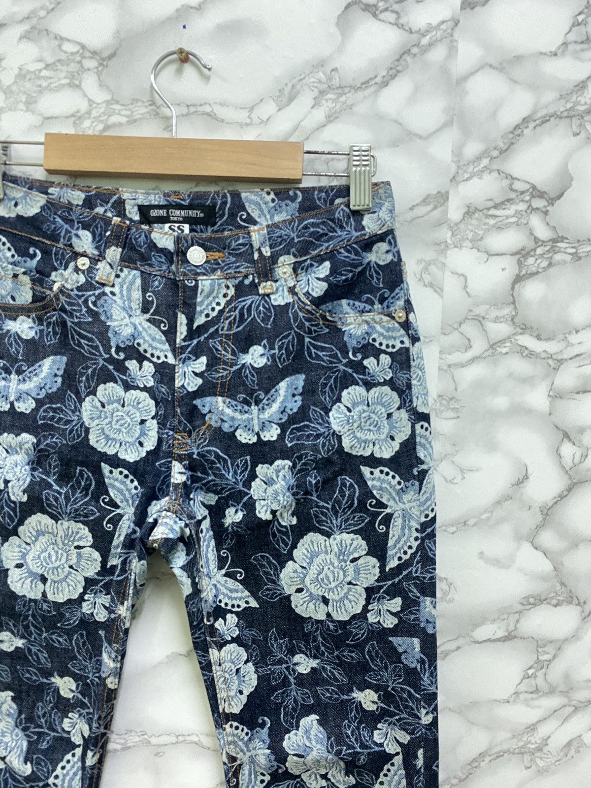 Designer × Japanese Brand Japanese OZONE COMMUNITY TOKYO 🌸 🦋 Flared Denim Pants Size US 26 / EU 42 - 5 Thumbnail