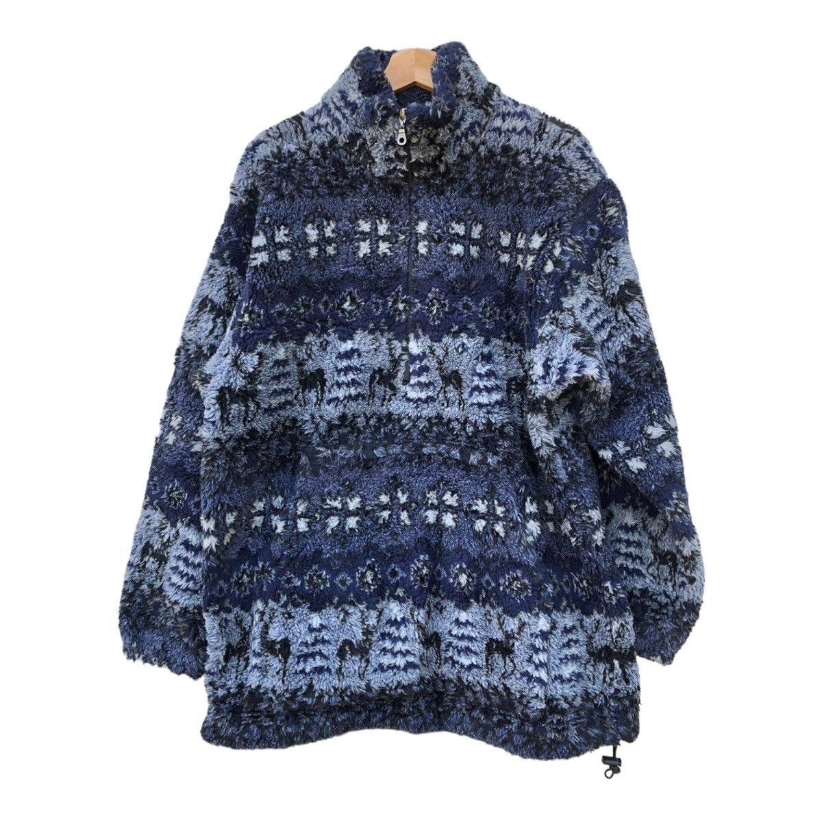image of Vintage x Woolrich John Rich Bros Woolrich Rugged Outdoorwear Fleece Jacket in Blue (Size Large)
