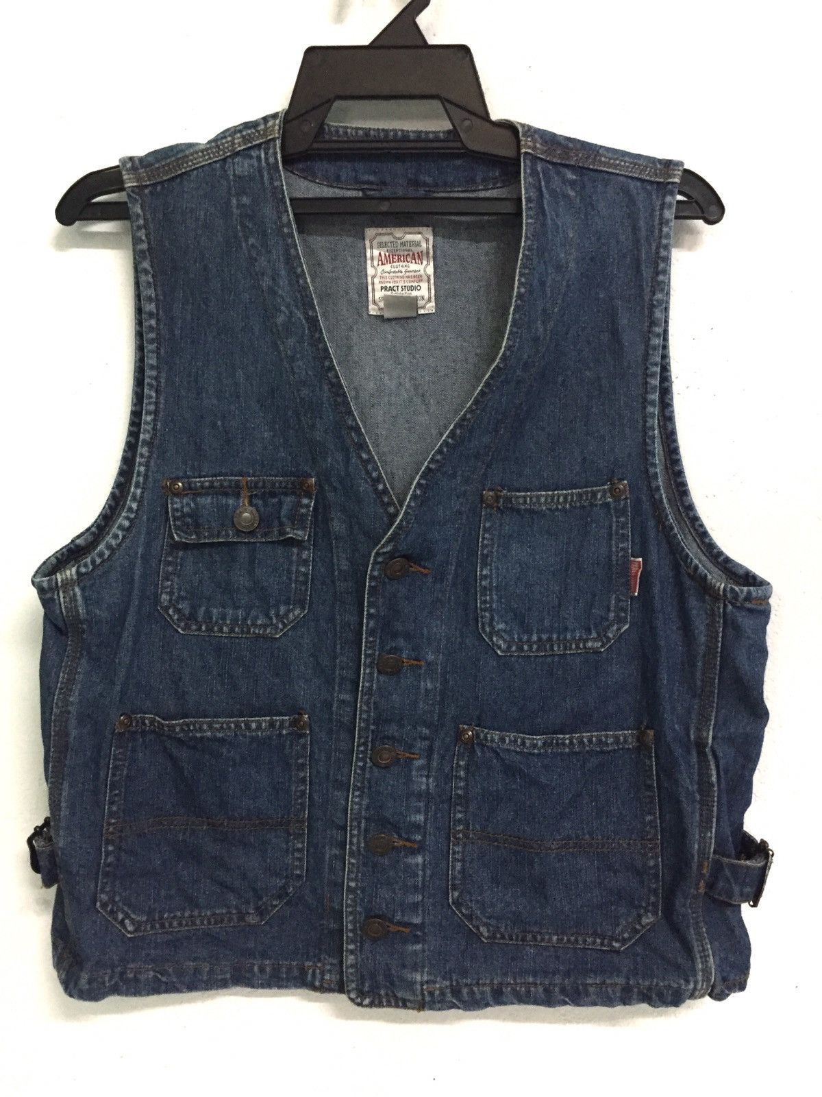 Japanese Brand Pract Studio Denim Jeans Vest (American clothing) Size US M / EU 48-50 / 2 - 1 Thumbnail