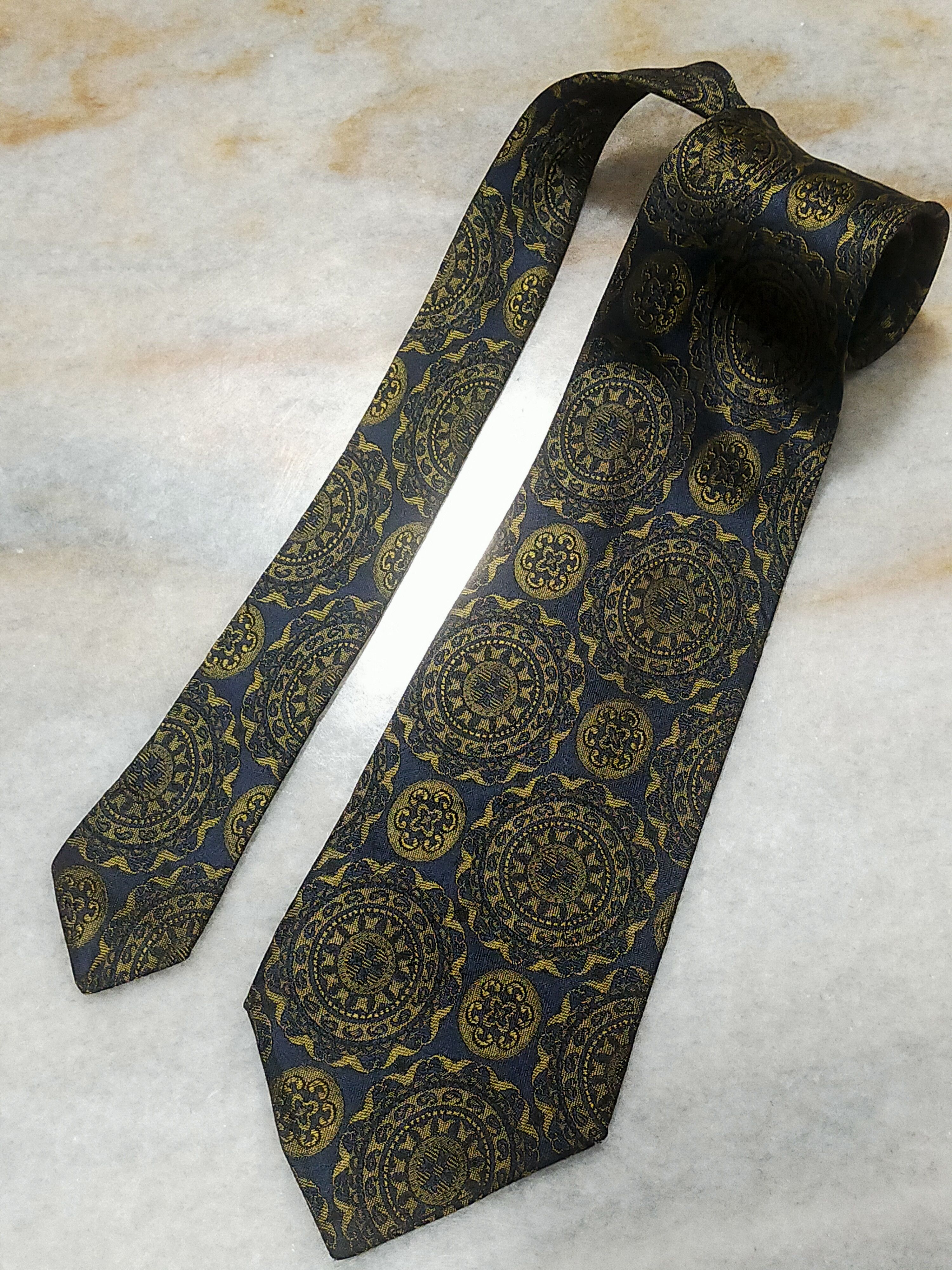 Designer PACO RABANNE LUXURY VINTAGE GOLD SILK TIE Size ONE SIZE - 1 Thumbnail
