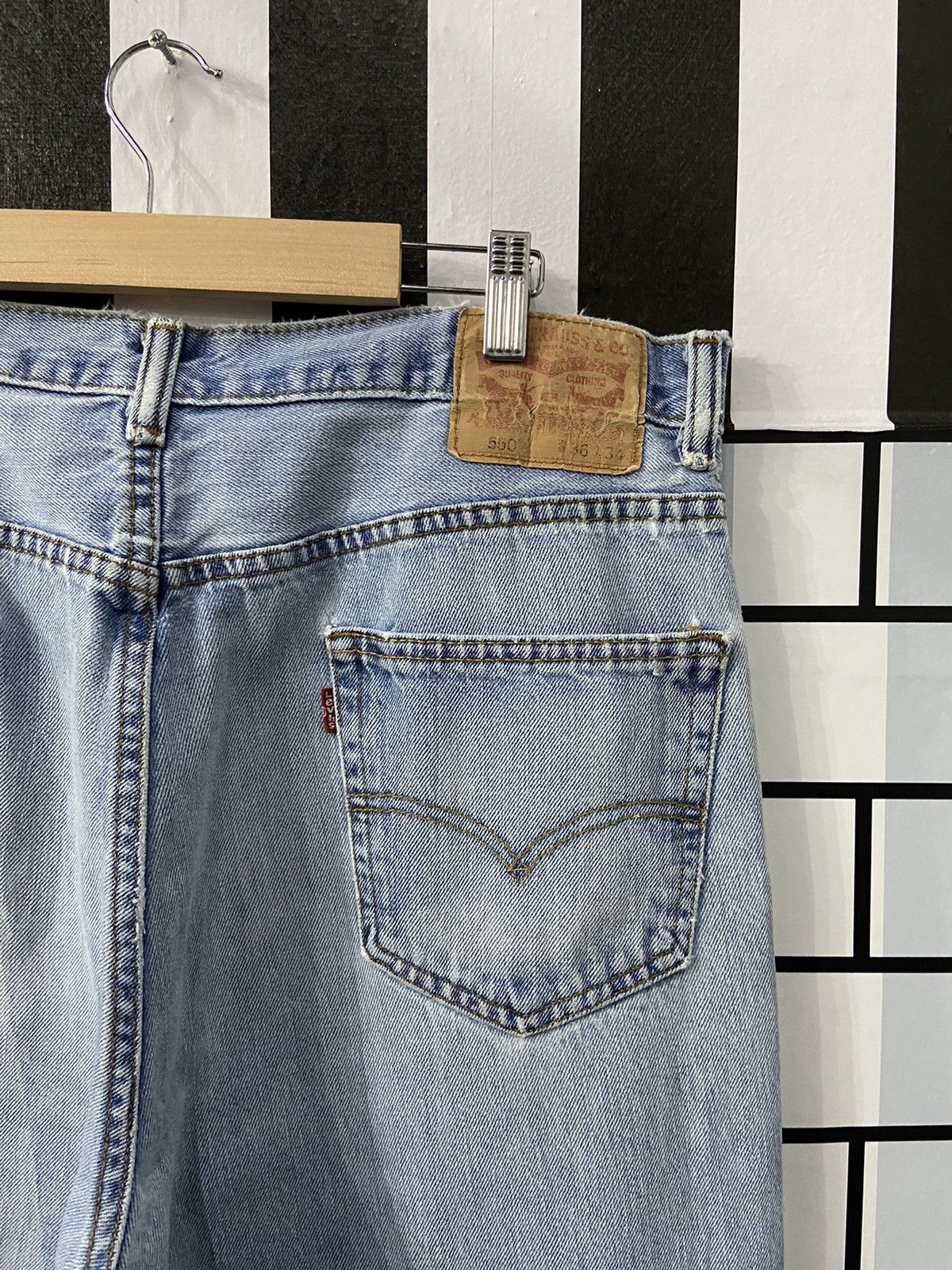 Levi's × Vintage Vintage Levi’s 550 Light Blue Wash Denim Pants 36X34 Size US 36 / EU 52 - 19 Thumbnail