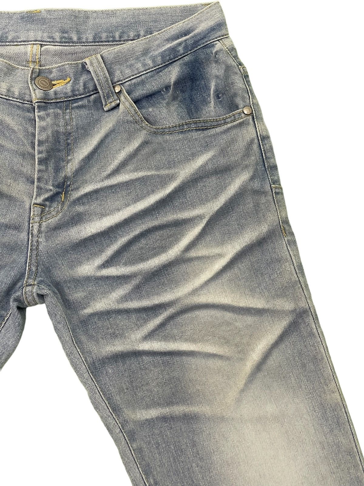Japanese Brand Flare Jeans Slim Tornado Mart Low Rise Stretch Clawmark 2🟦4 Size US 29 - 18 Thumbnail
