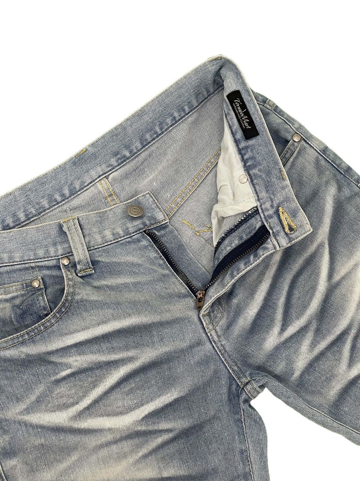 Japanese Brand Flare Jeans Slim Tornado Mart Low Rise Stretch Clawmark 2🟦4 Size US 29 - 19 Thumbnail