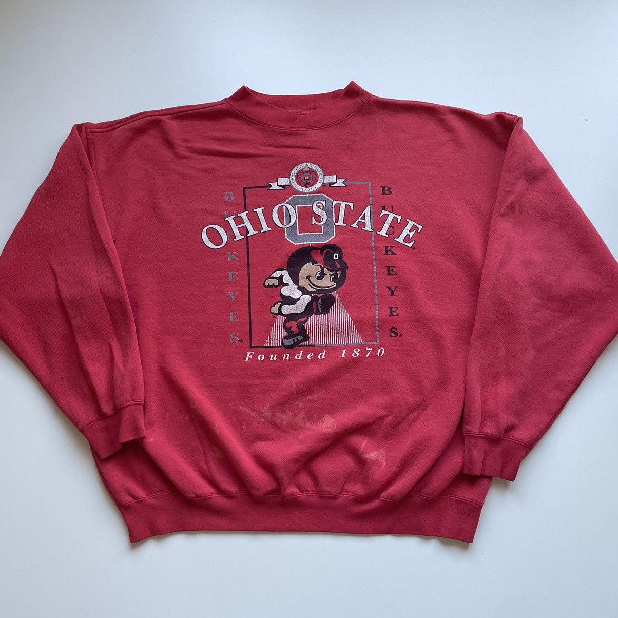 Image of American College x NCAA Vintage 90's Ohio State Buckeyes NCAA Graphic Crewneck XL in Red, Men's