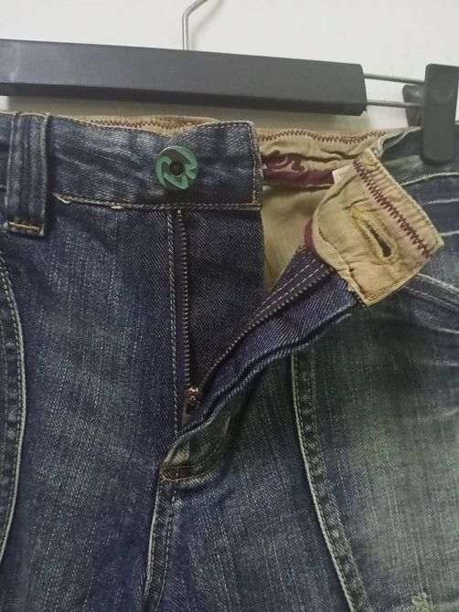 Japanese Brand Back Number Distressed Crazy Pocket Denim Jeans Size US 31 - 6 Thumbnail