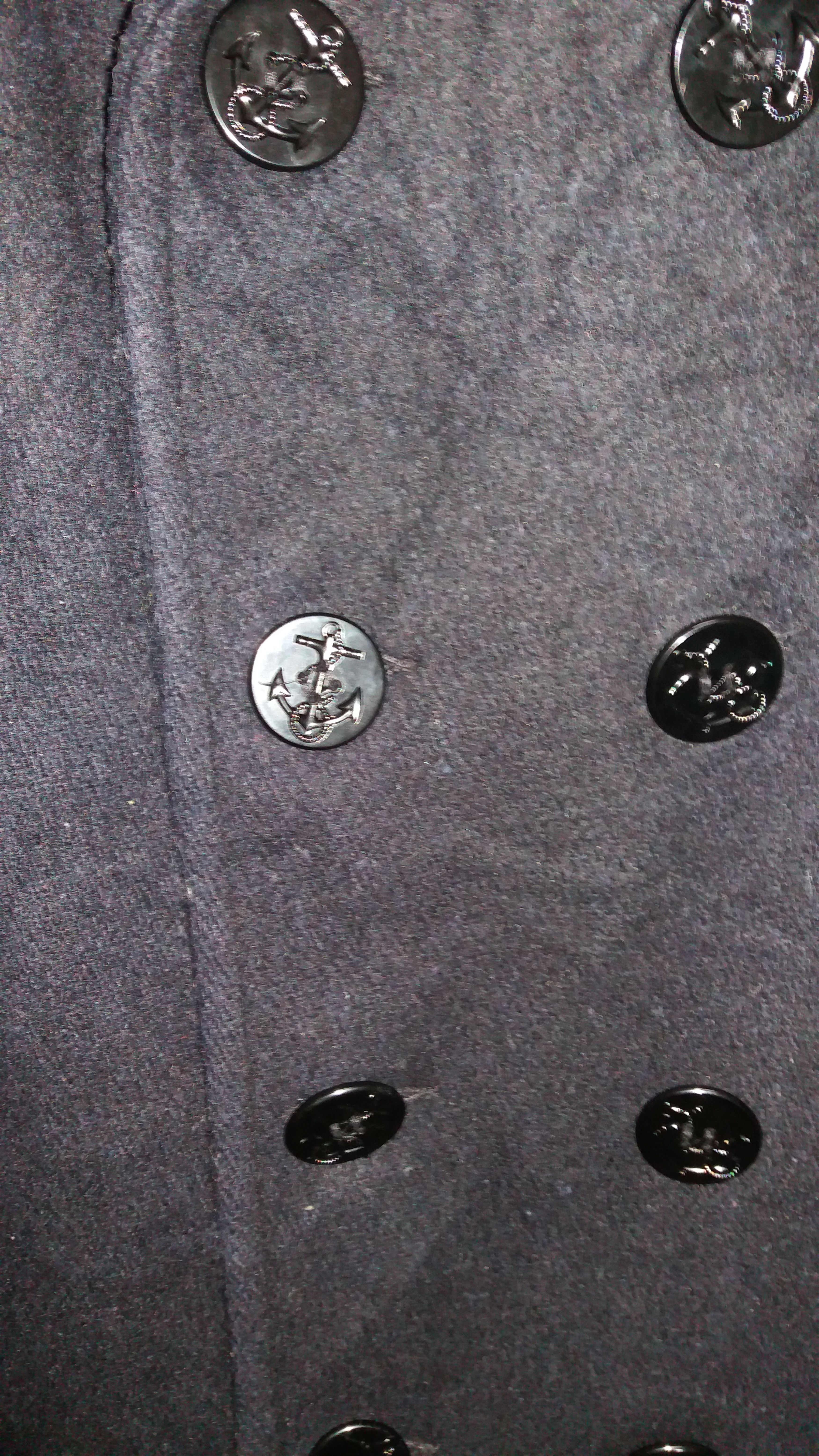 Vintage Vintage Fox knapp Wool Navy Peacoat Jacket military style Size US L / EU 52-54 / 3 - 3 Thumbnail