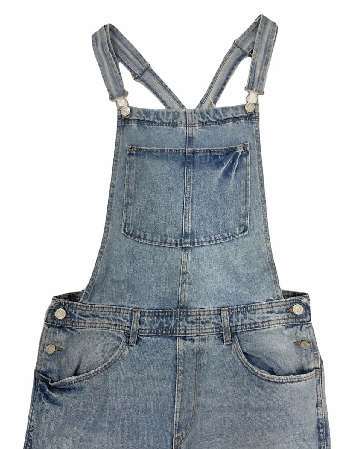 Designer Vintage Y2K style Distressed Denim Overalls Size US 34 / EU 50 - 3 Thumbnail