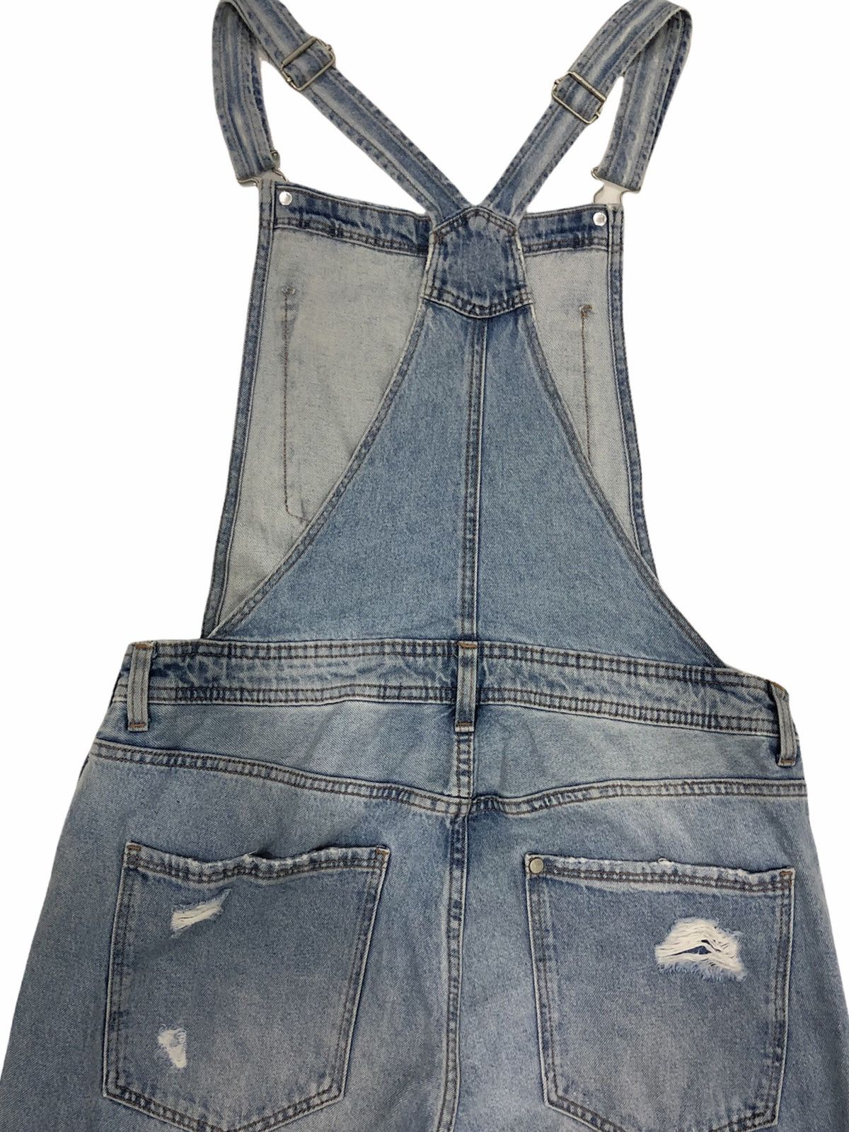 Designer Vintage Y2K style Distressed Denim Overalls Size US 34 / EU 50 - 4 Thumbnail