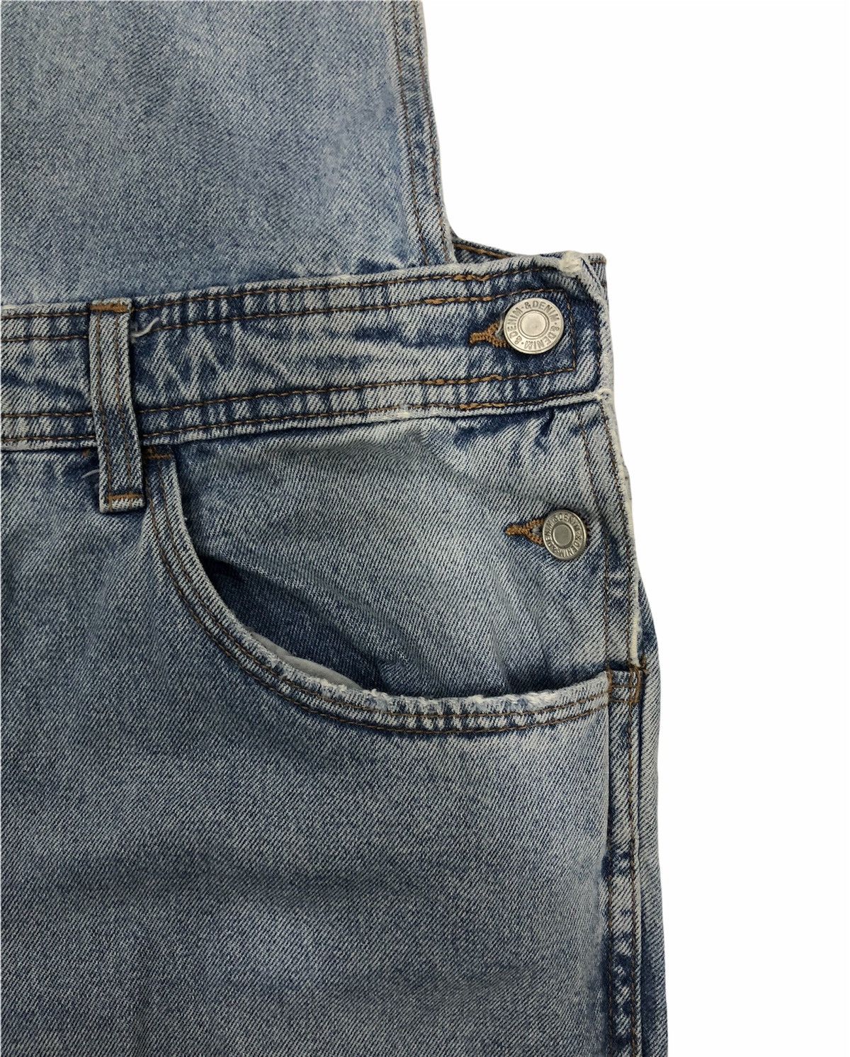 Designer Vintage Y2K style Distressed Denim Overalls Size US 34 / EU 50 - 7 Thumbnail