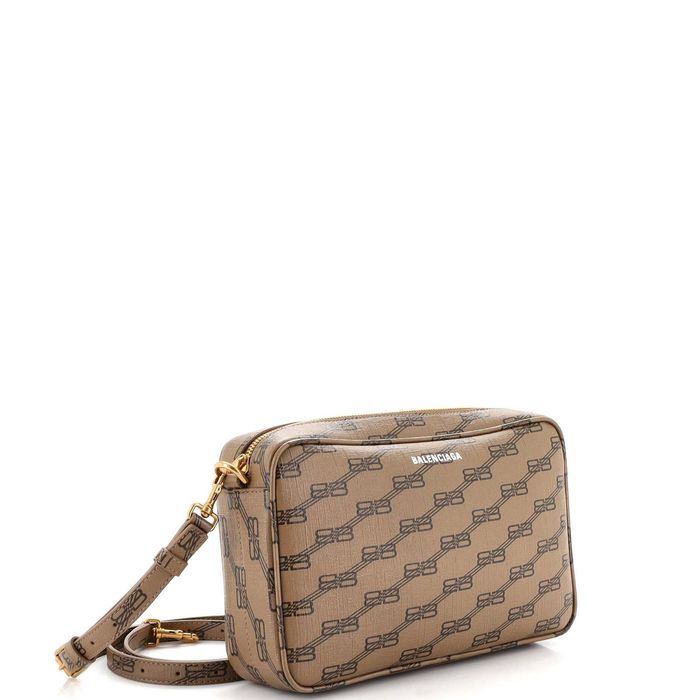 Signature Medium Camera Bag Bb Monogram Coated Canvas in Beige