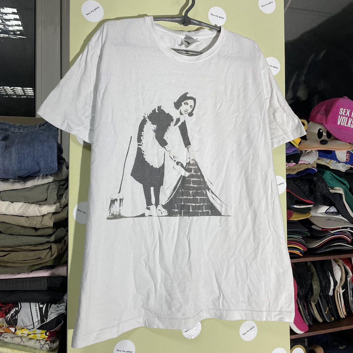 Vintage Vintage Y2K Graphic Tee Sun Faded Indie Art Print Tapered L Size US L / EU 52-54 / 3 - 3 Thumbnail