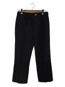 Casual Black Plain Wool Slacks Long Pants