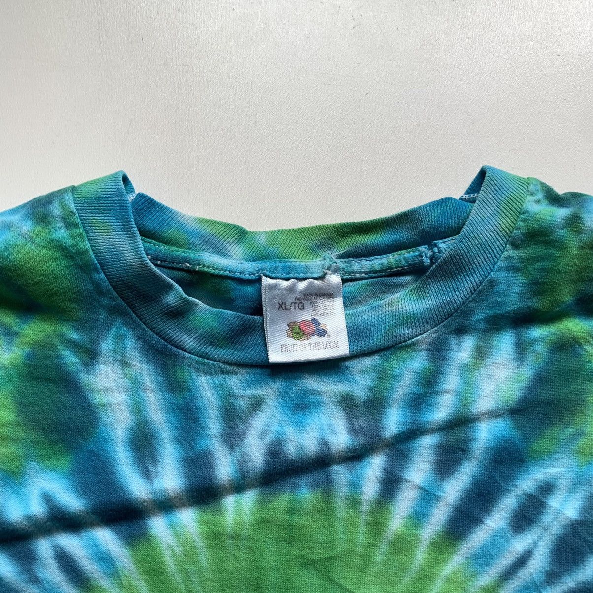 Vintage Vintage 90s Shrooms tie dye art graphic T shirt green blue Size US XL / EU 56 / 4 - 6 Thumbnail