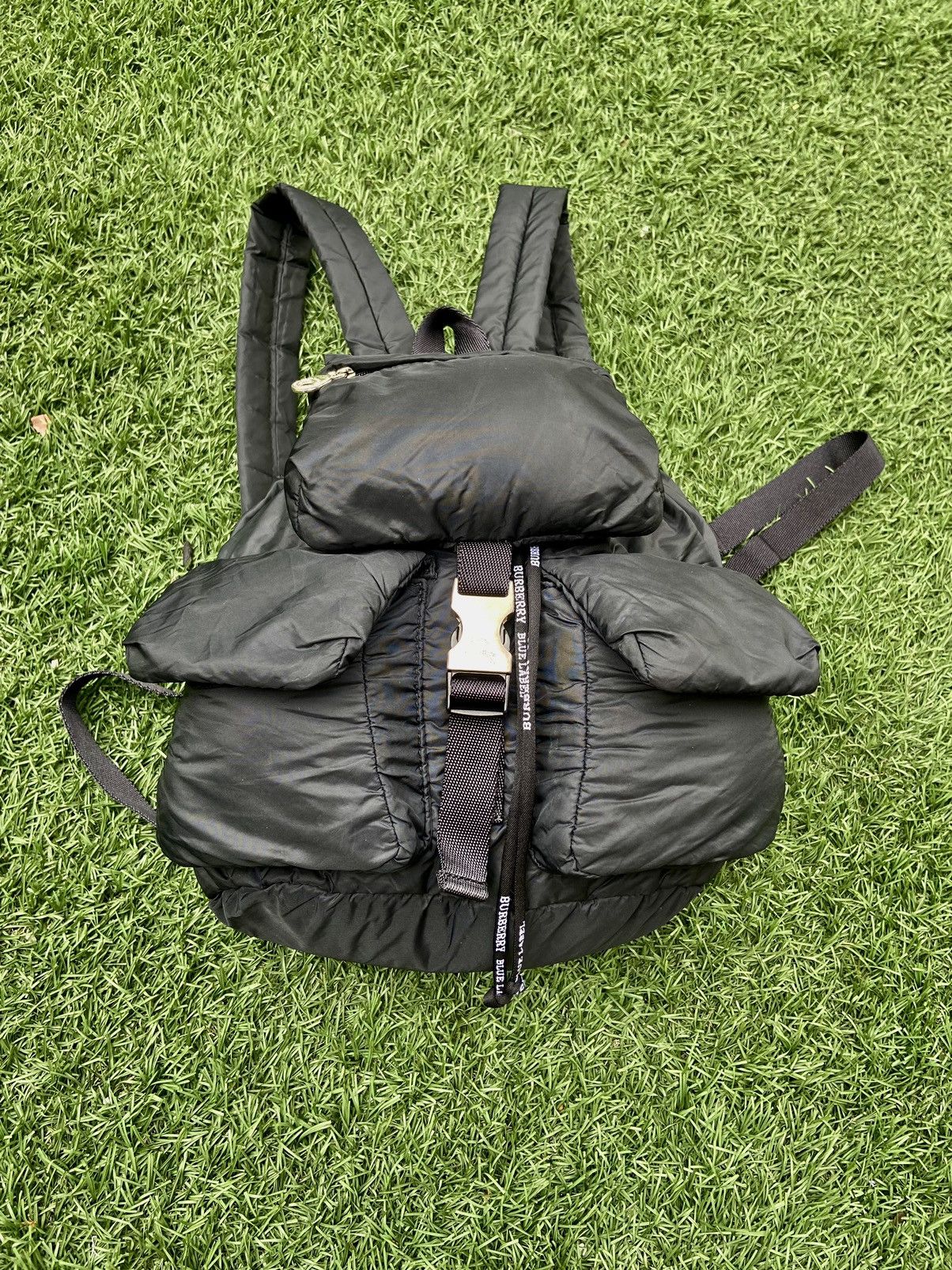 Authentic Burberry Black Nylon Drawstring Mini Backpack