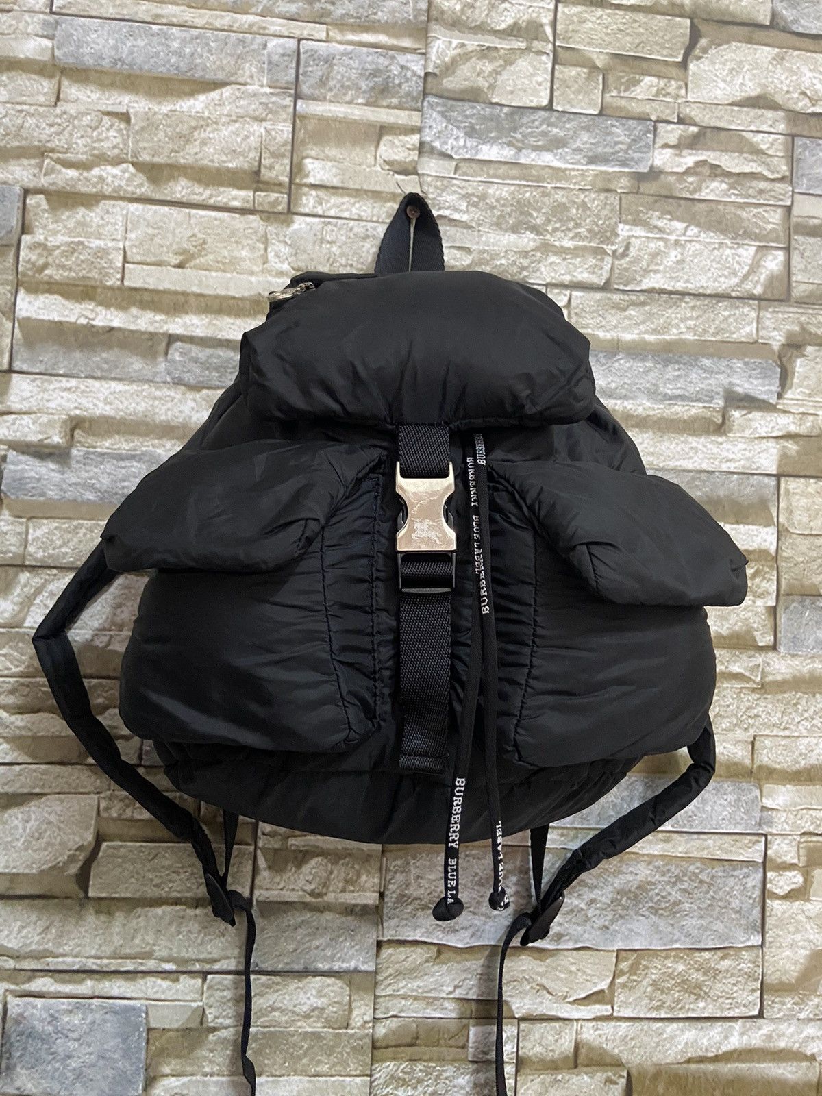 Burberry Authentic Burberry Black Nylon Drawstring Mini Backpack Size ONE SIZE - 3 Thumbnail