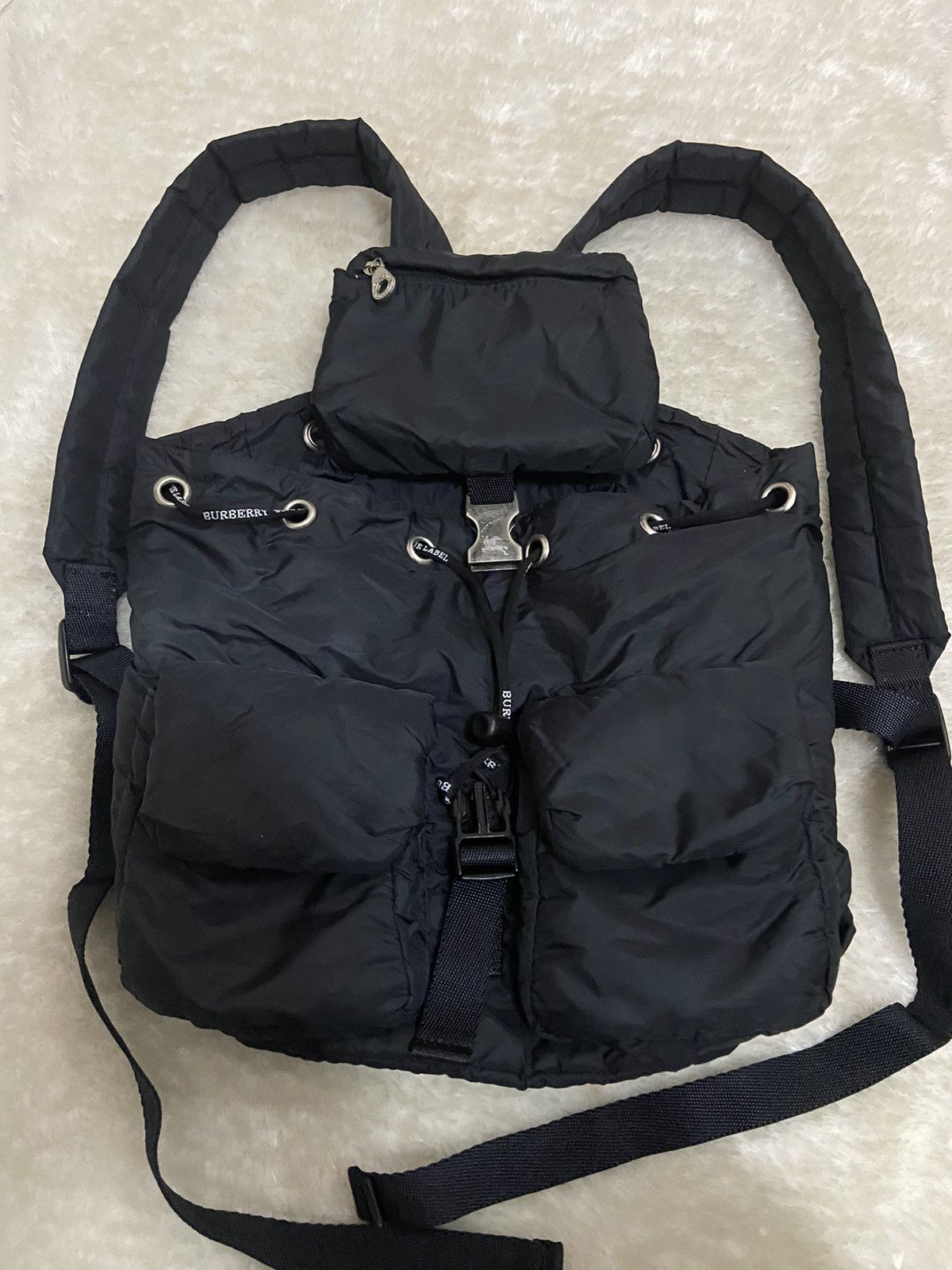 Burberry Authentic Burberry Black Nylon Drawstring Mini Backpack Size ONE SIZE - 10 Thumbnail