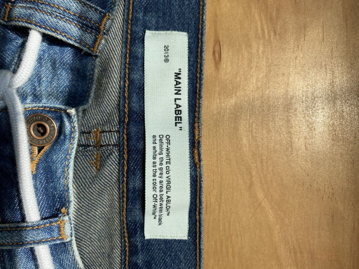 Off-White AW19 Logo Print Straight Denim Pants Size US 32 / EU 48 - 5 Thumbnail