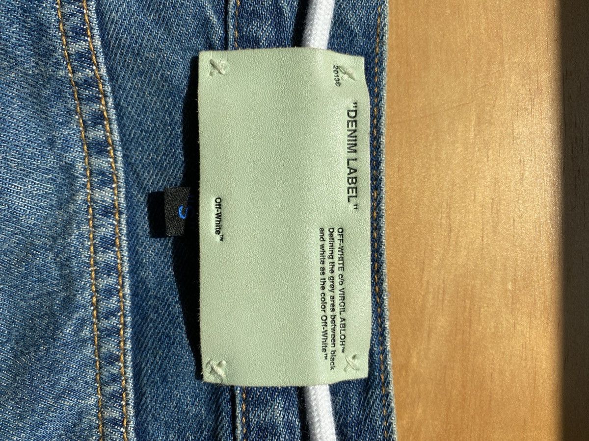 Off-White AW19 Logo Print Straight Denim Pants Size US 32 / EU 48 - 6 Thumbnail
