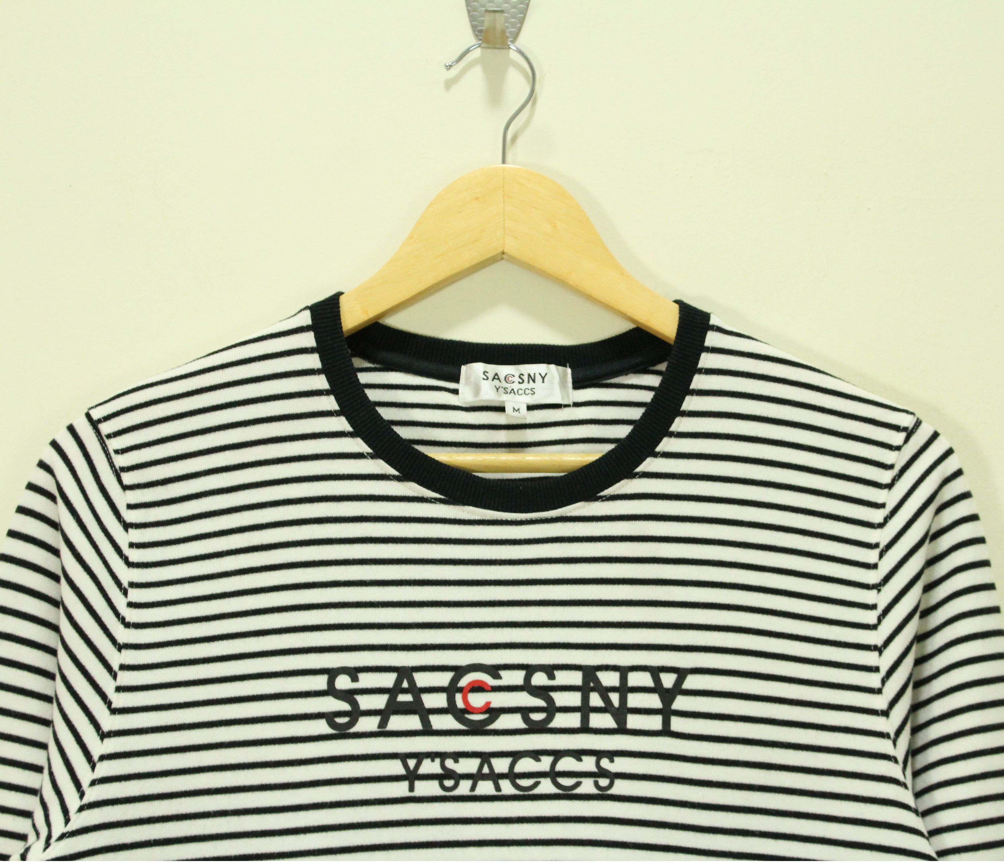 Yohji Yamamoto SACSNY Y'SACCS Shirt Top Sweater Spell Out Stripe Size US S / EU 44-46 / 1 - 1 Thumbnail