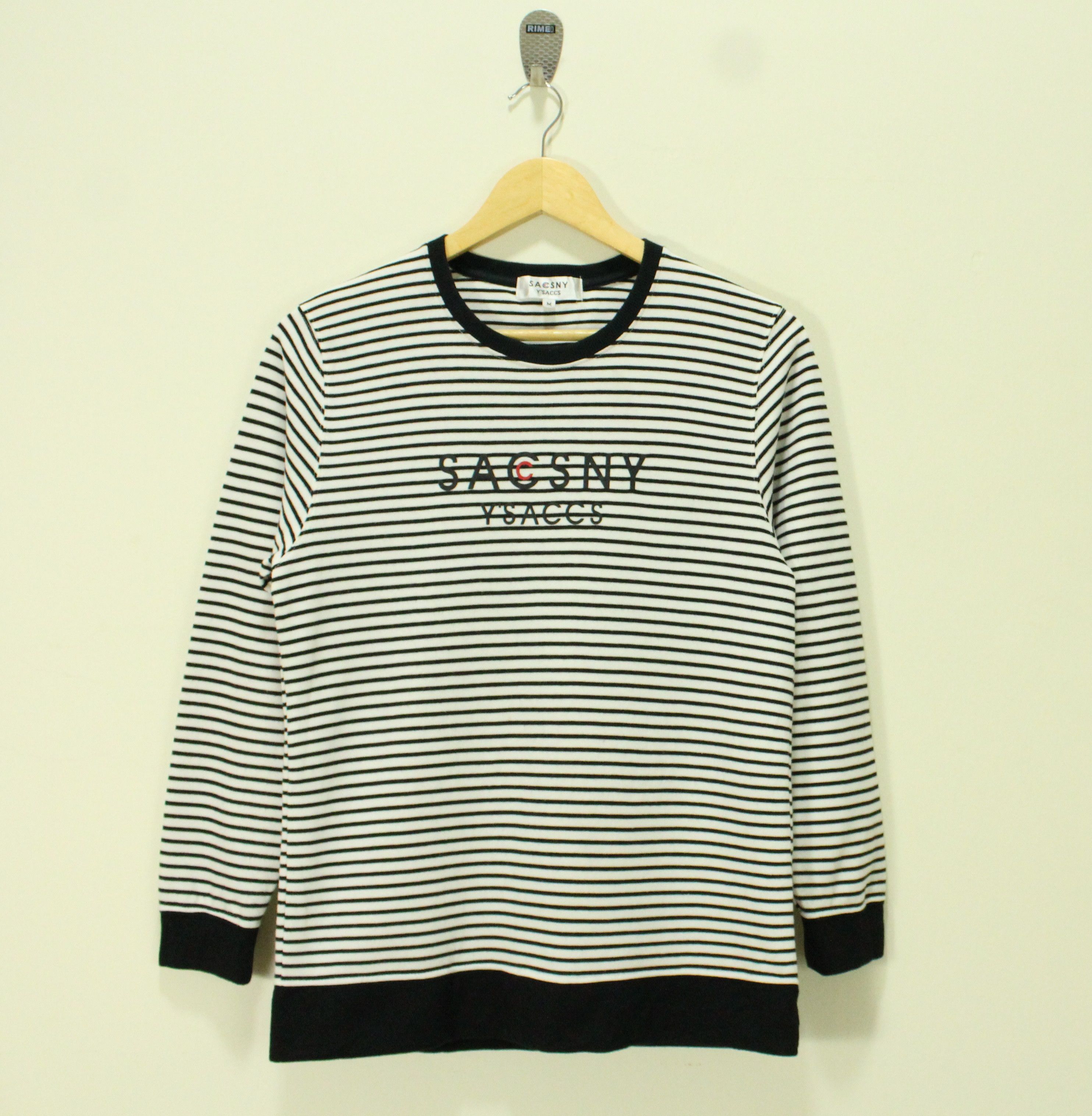 Yohji Yamamoto SACSNY Y'SACCS Shirt Top Sweater Spell Out Stripe Size US S / EU 44-46 / 1 - 2 Thumbnail