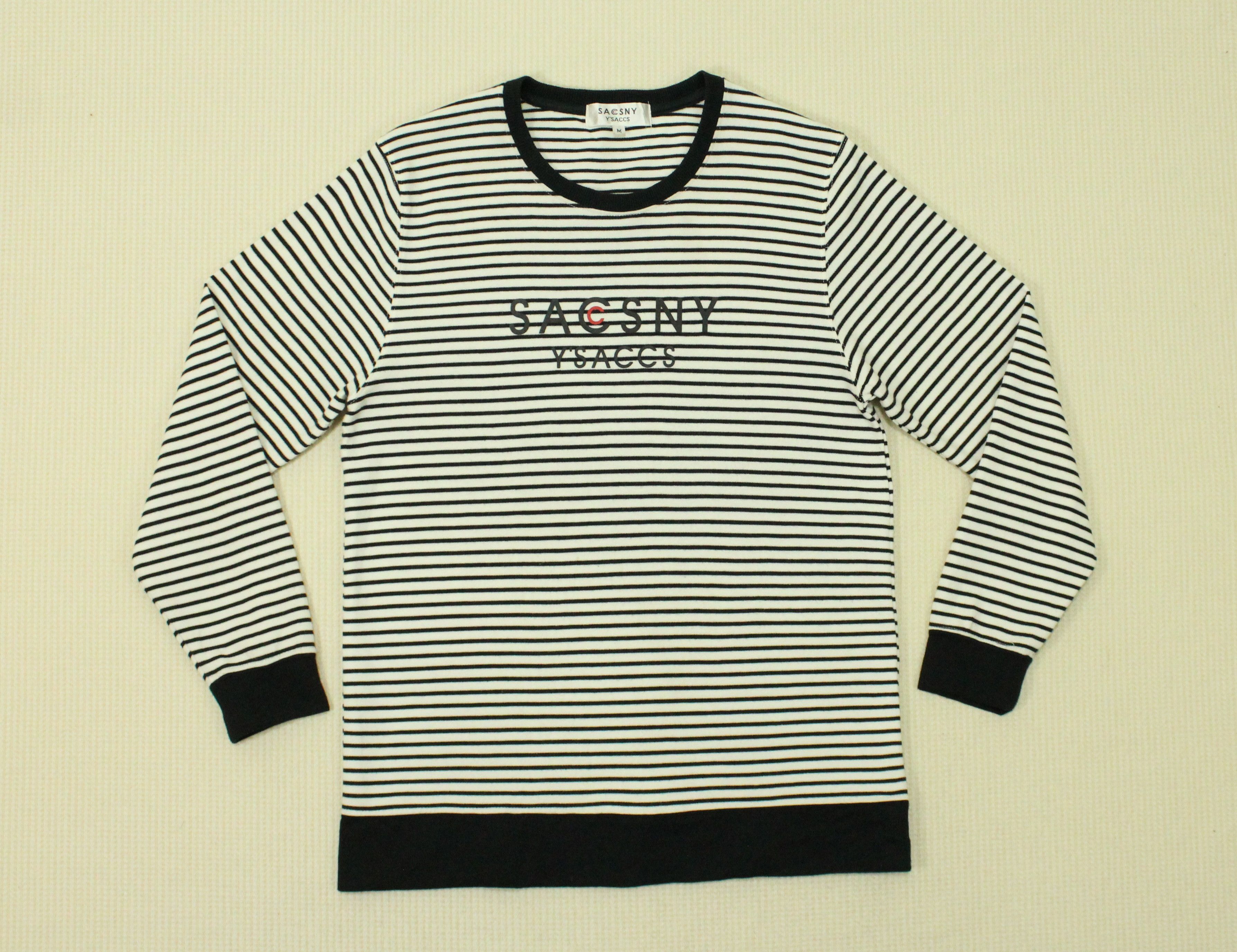 Yohji Yamamoto SACSNY Y'SACCS Shirt Top Sweater Spell Out Stripe Size US S / EU 44-46 / 1 - 5 Thumbnail