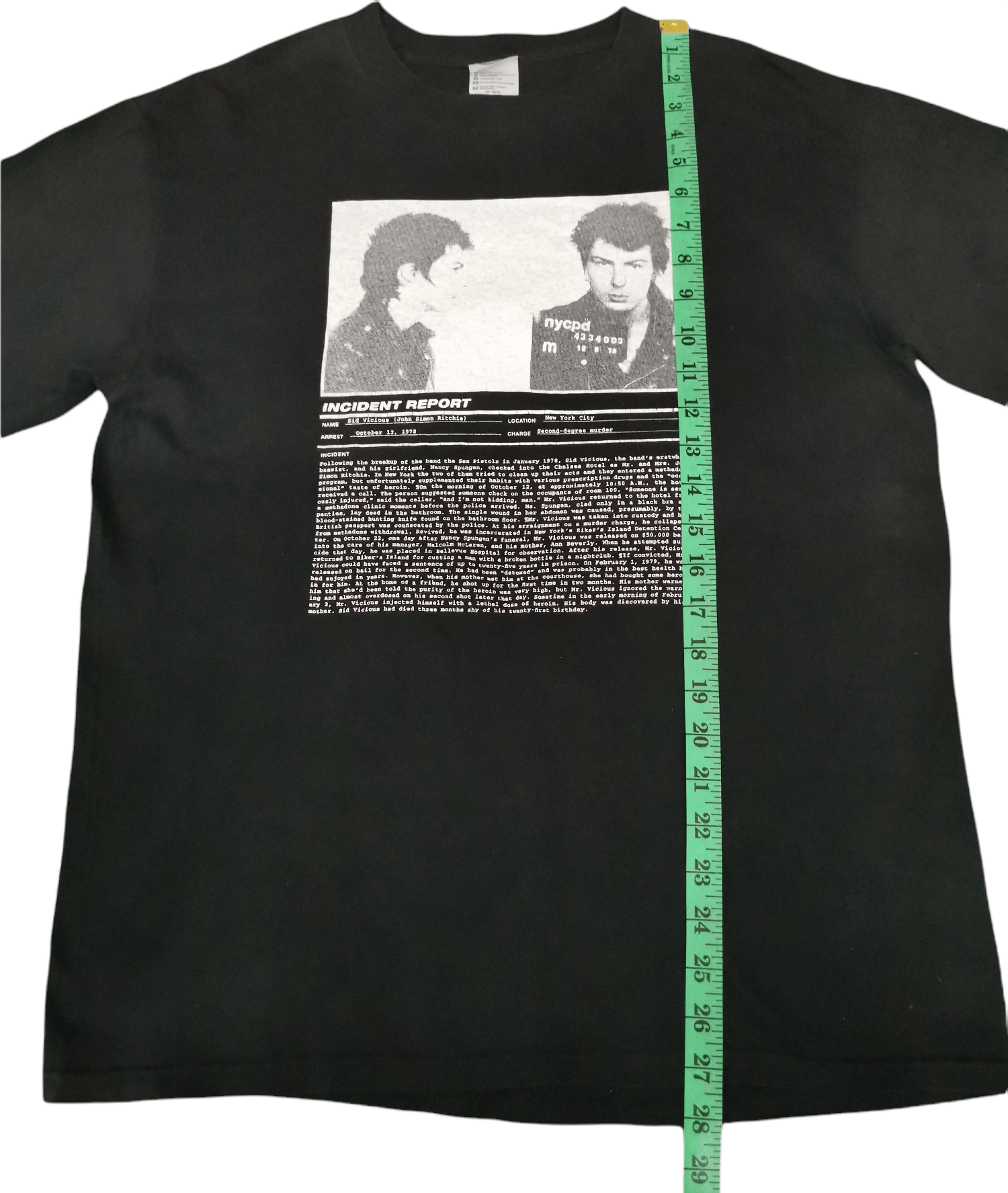 Band Tees Vintage Sid Vicious Incident Report Tee Punk Seditionaries Size US M / EU 48-50 / 2 - 5 Thumbnail