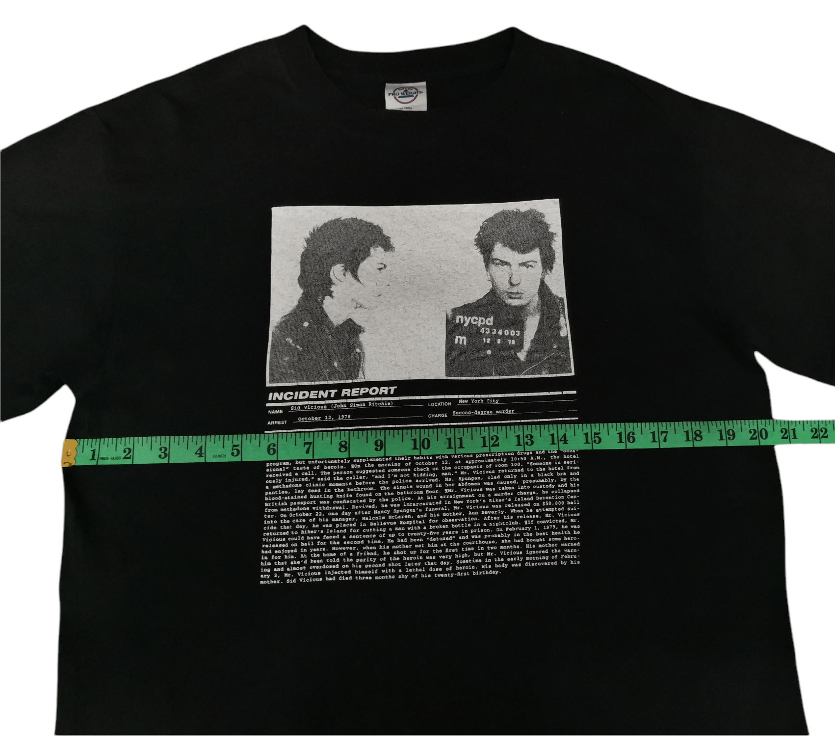 Band Tees Vintage Sid Vicious Incident Report Tee Punk Seditionaries Size US M / EU 48-50 / 2 - 4 Thumbnail