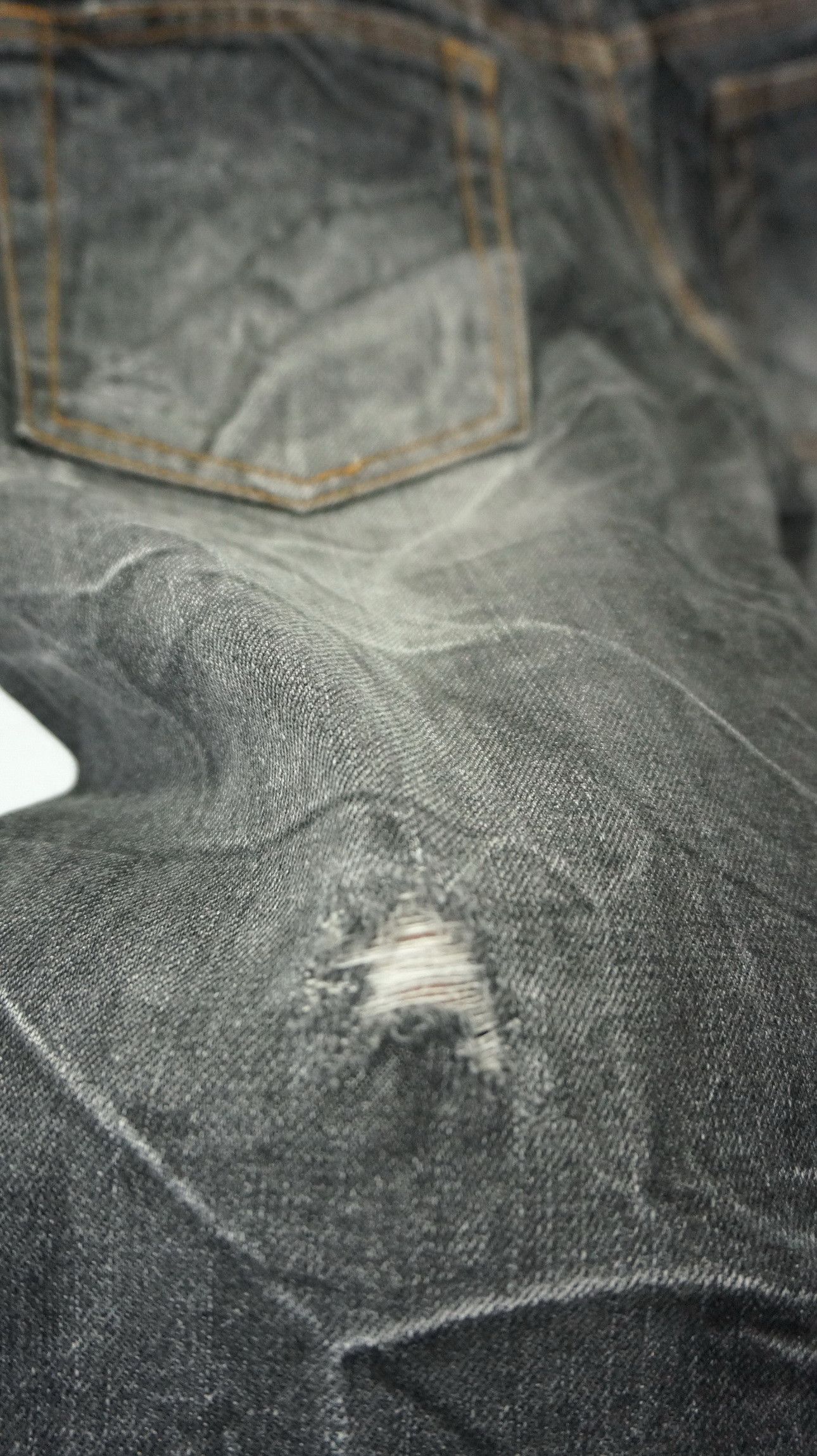 Japanese Brand 🔥 NYLAUS FADED Acid Distressed Double Waist Jeans Size US 30 / EU 46 - 7 Thumbnail