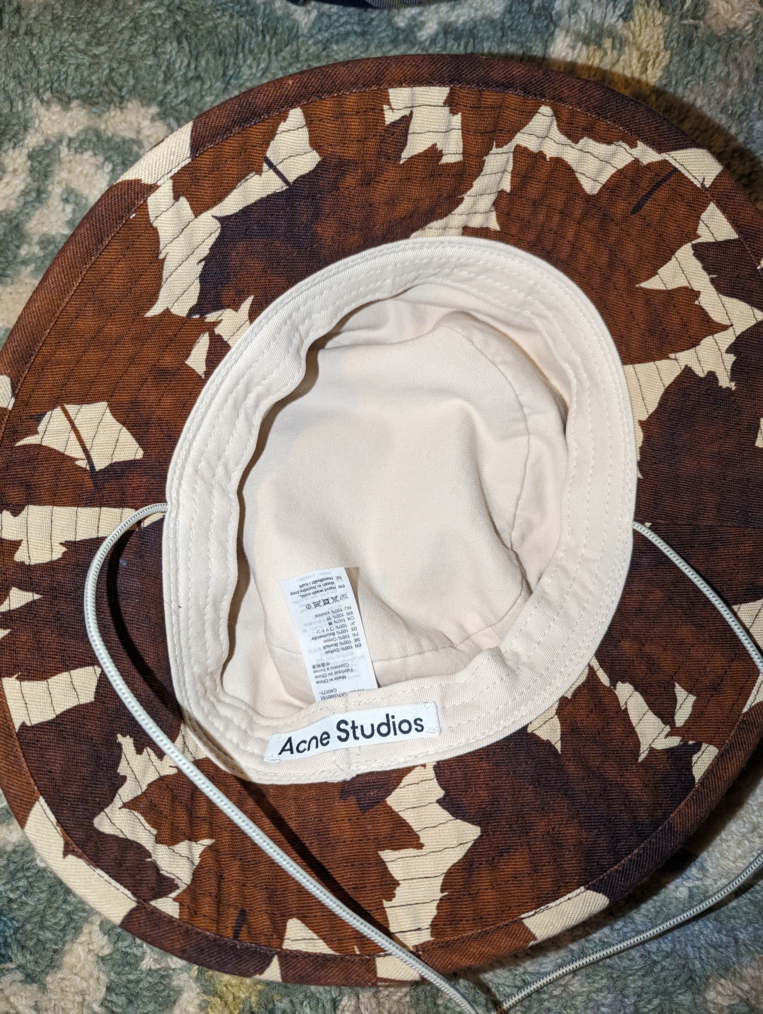 Acne Studios ACNE STUDIOS Brommo Maple-Print Canvas Bucket Hat Size ONE SIZE - 5 Thumbnail