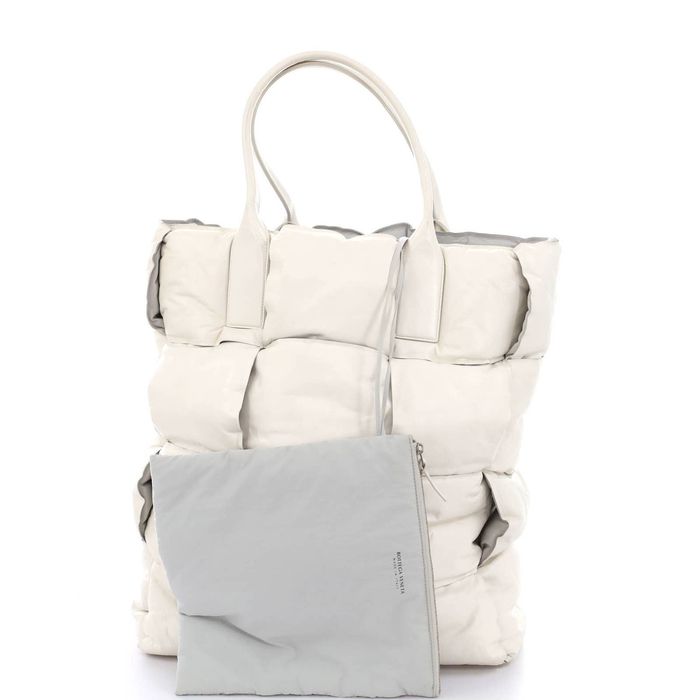 Bottega Veneta White Squash Padded Tote w/ Pouch