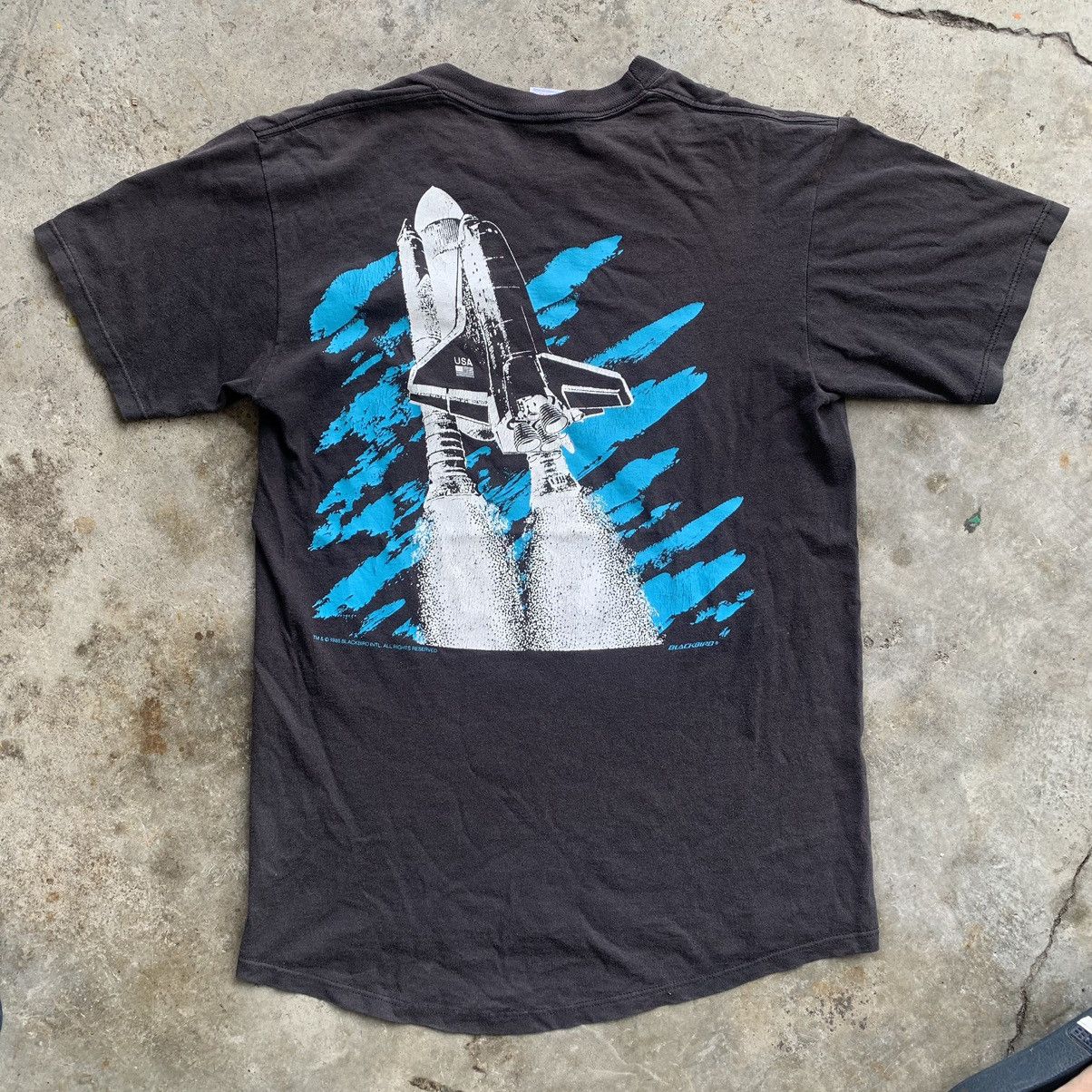 Space Shuttle Blackbird vintage 1988 blck tshirt tee
