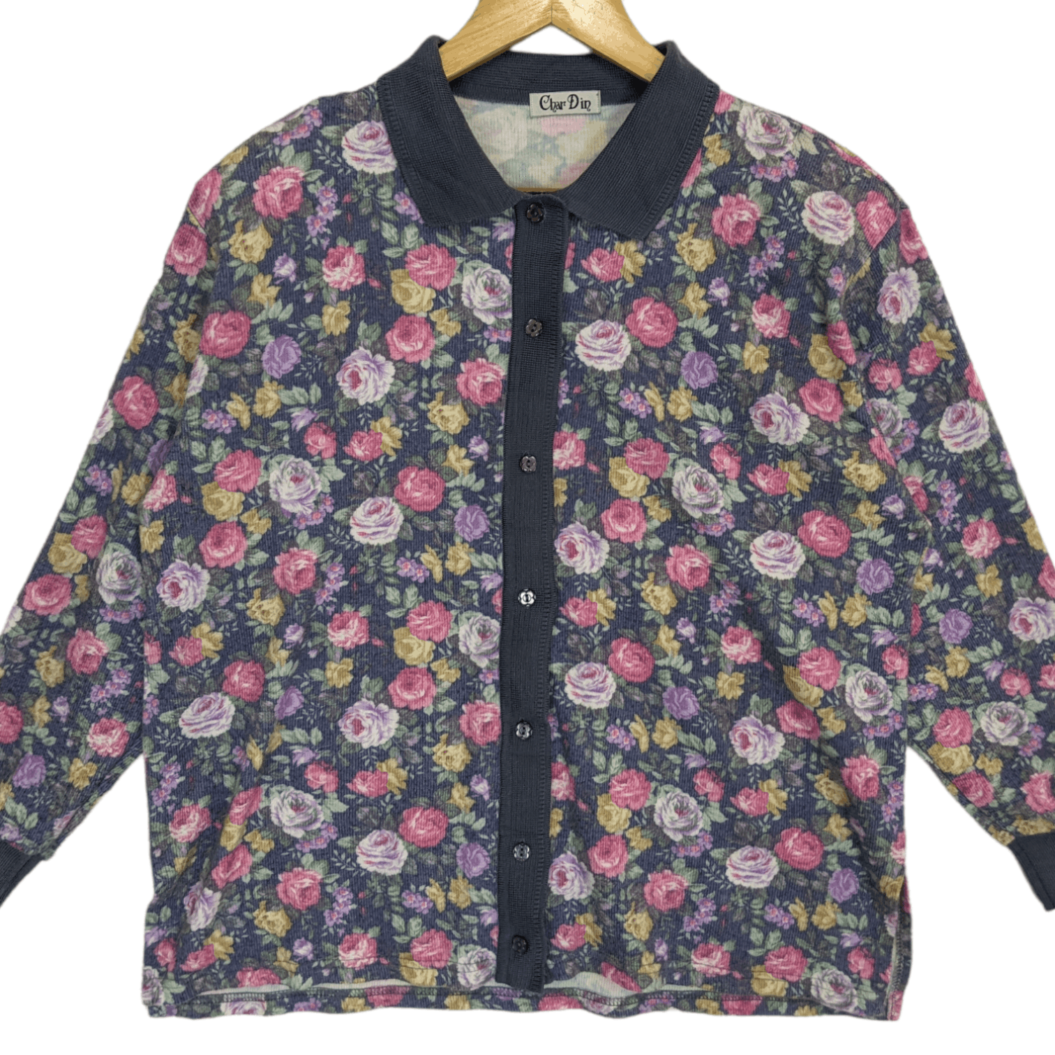 Japanese Brand Japan CHAR DIN Flower Button Up Shirt Size L / US 10 / IT 46 - 2 Thumbnail