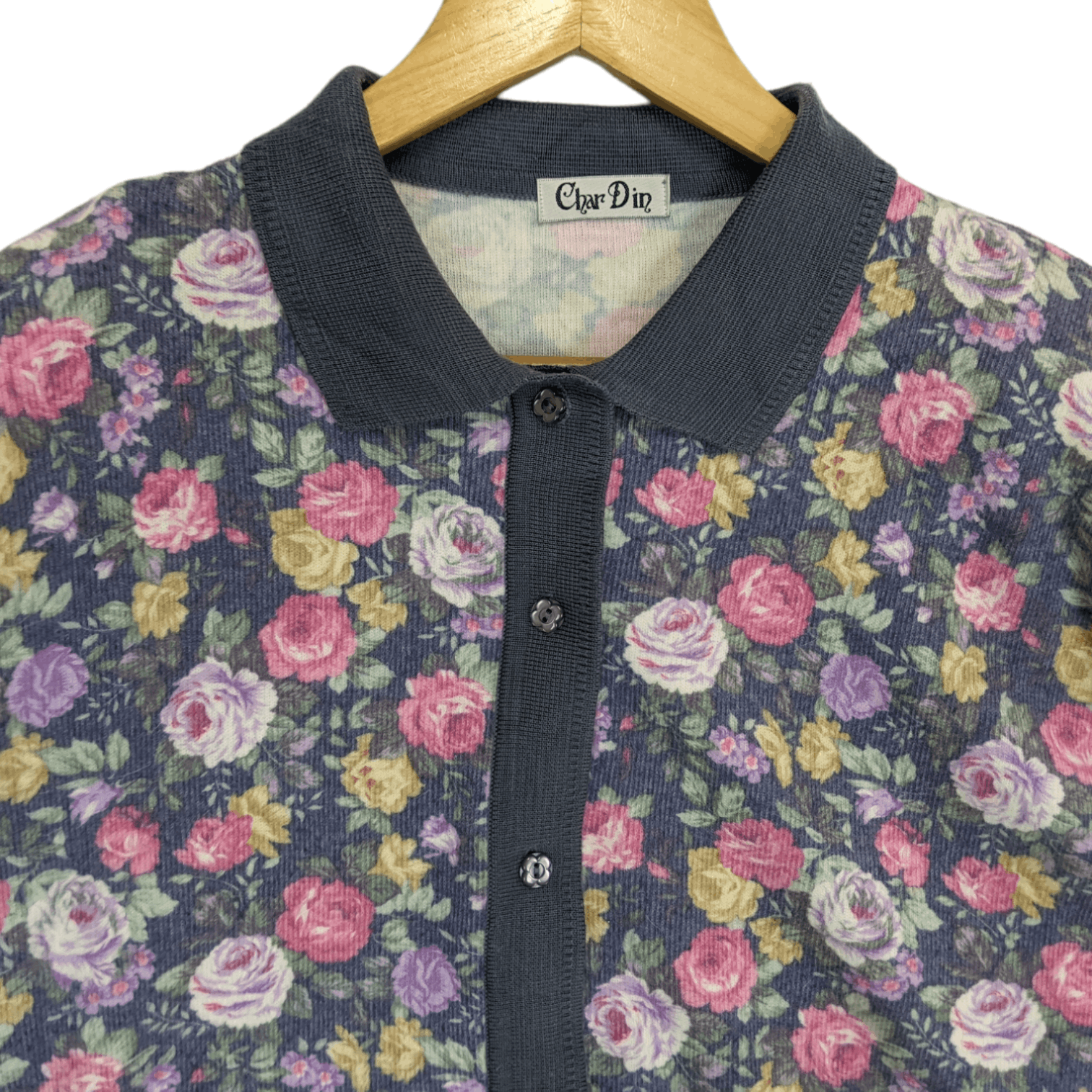 Japanese Brand Japan CHAR DIN Flower Button Up Shirt Size L / US 10 / IT 46 - 4 Thumbnail