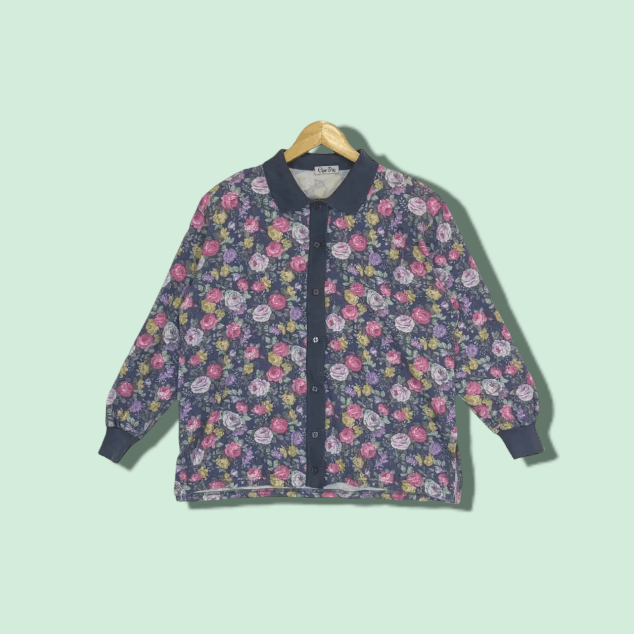 Japanese Brand Japan CHAR DIN Flower Button Up Shirt Size L / US 10 / IT 46 - 1 Thumbnail