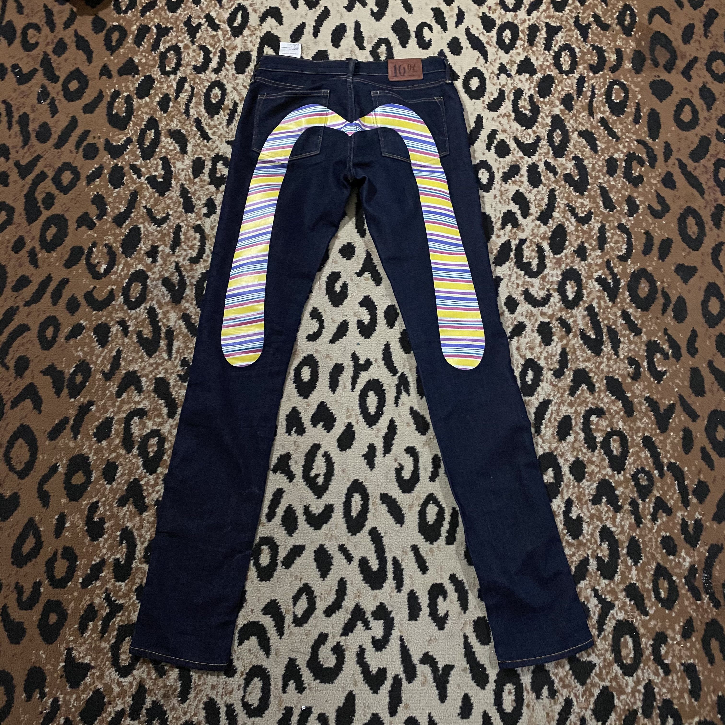 image of Evisu Big Logo Pants in Blue, Men's (Size 26)