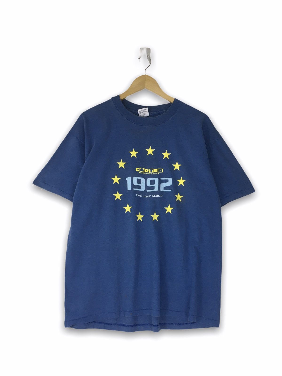 image of Band Tees x Vintage 1992 Carter Band Brit Pop Indie Rock And Roll in White, Men's (Size XL)