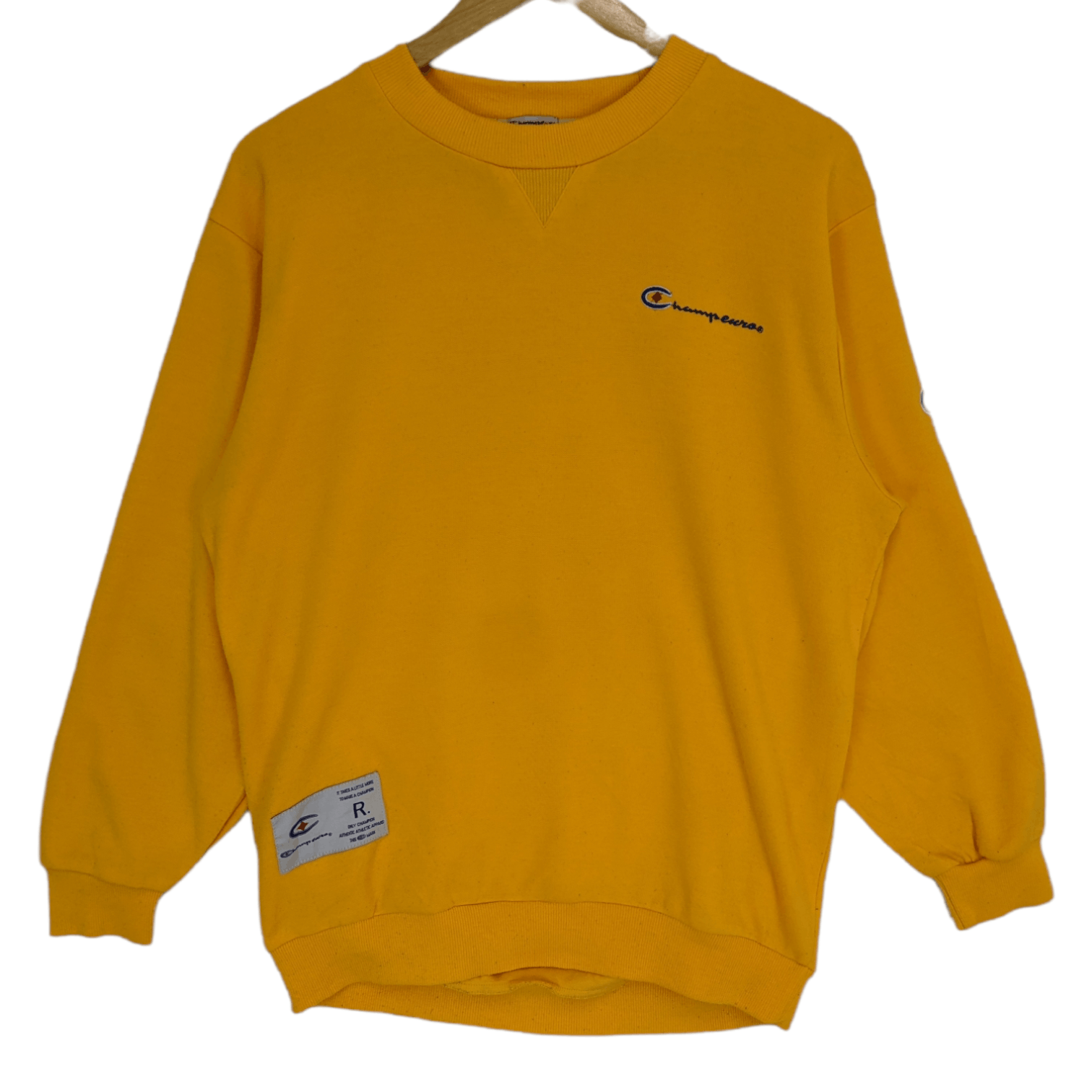 Japanese Brand CHAMPEURO Sportswear Yellow Plain Jumper Sweatshirt Size US M / EU 48-50 / 2 - 2 Thumbnail
