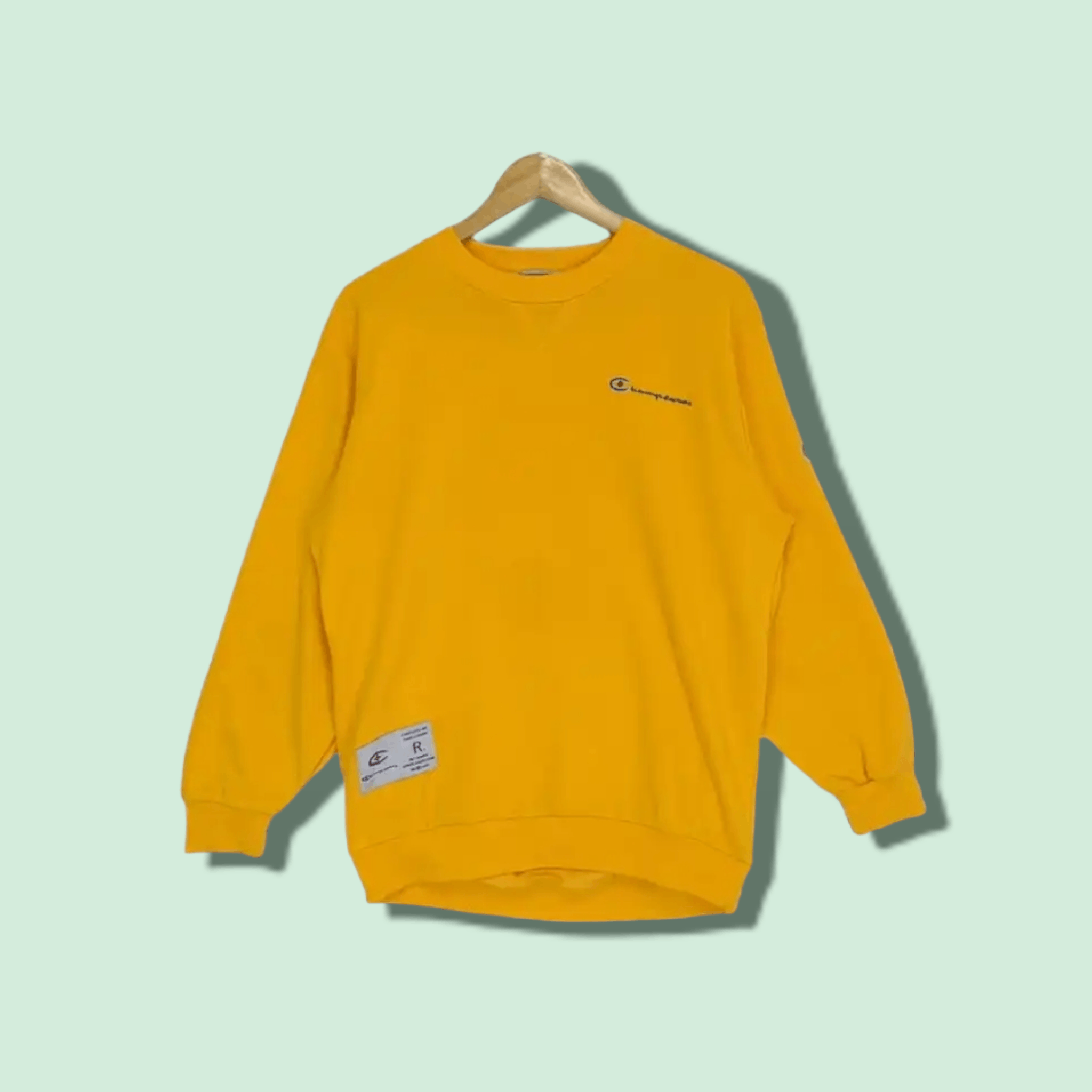 Japanese Brand CHAMPEURO Sportswear Yellow Plain Jumper Sweatshirt Size US M / EU 48-50 / 2 - 1 Thumbnail