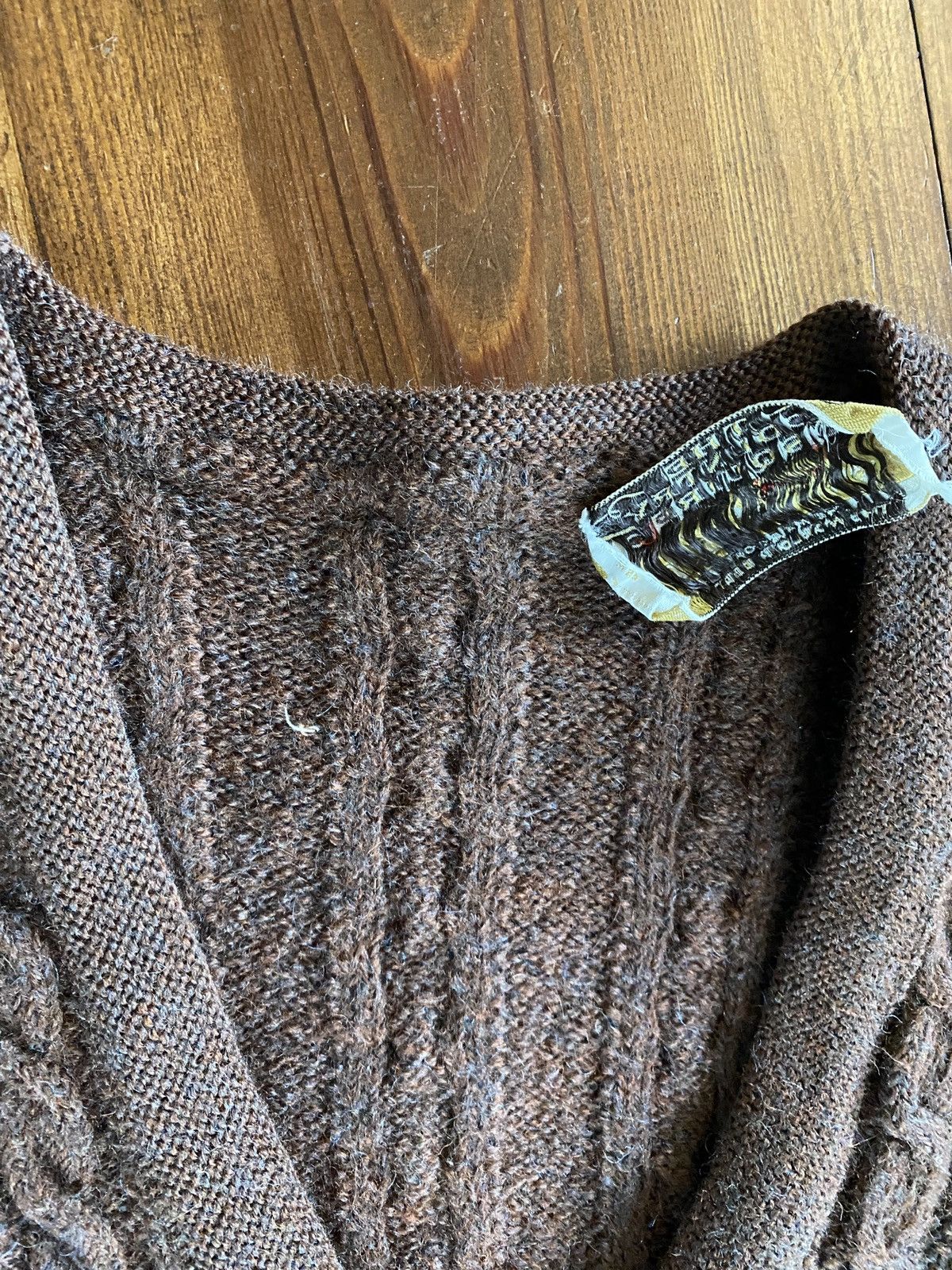 Jantzen Vintage 70’s Country Squire Cable Knit Wool Cardigan Sweater Size US L / EU 52-54 / 3 - 8 Thumbnail