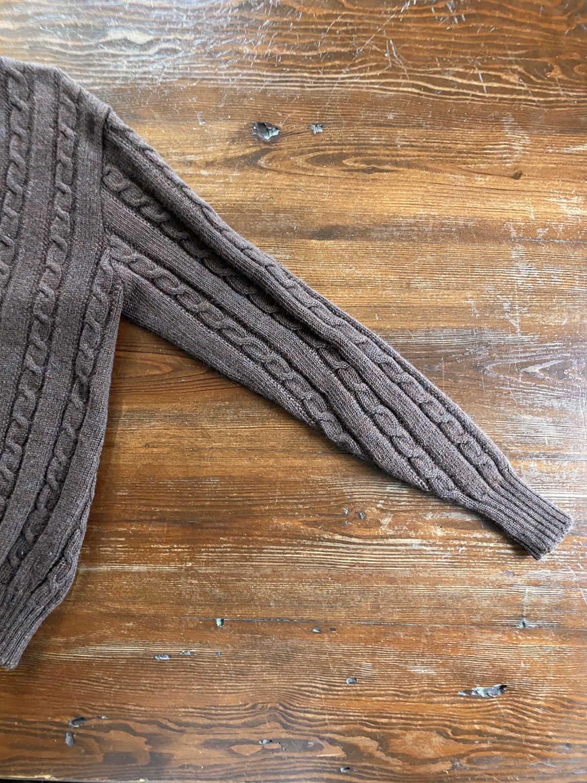 Jantzen Vintage 70’s Country Squire Cable Knit Wool Cardigan Sweater Size US L / EU 52-54 / 3 - 6 Thumbnail