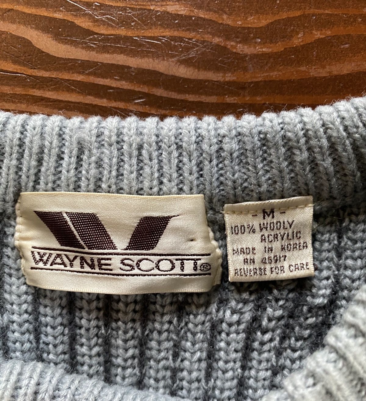 Vintage Vintage 80’s Wayne Scott Abstract Ribbed Grey Knit Sweater Size US S / EU 44-46 / 1 - 3 Thumbnail